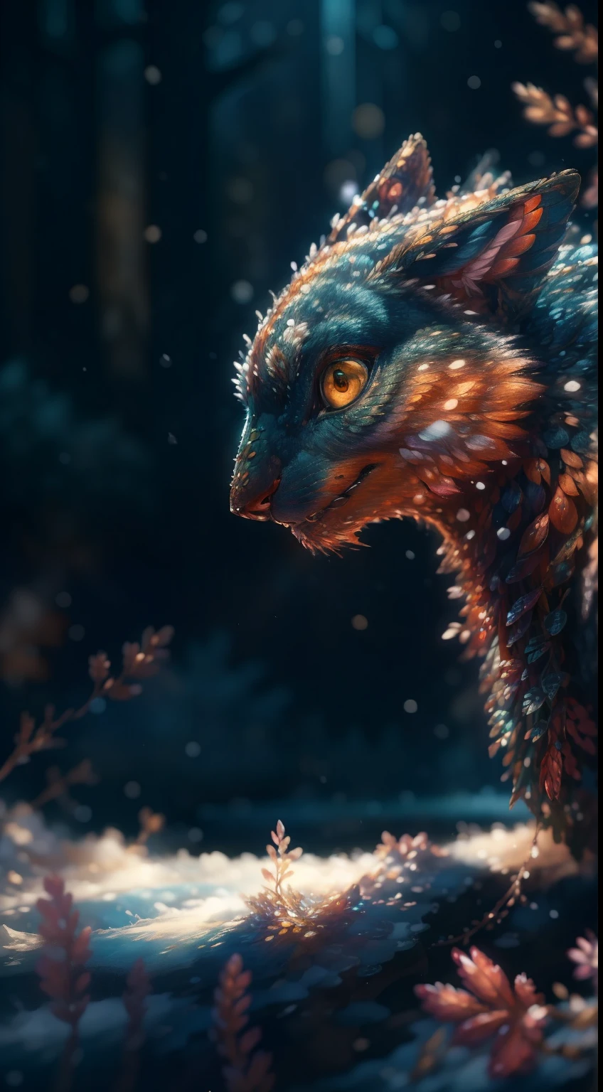 Jean-Baptiste Monge has created a breathtaking ultra HD painting that shows a stunning amount of intricate detail, including frost and radiant sunlight, sunbeams, a frozen river meandering through a snow-covered forest, and even an inkwell and quill hidden in dense foliage. This is a fantastic piece of art with crisp quality and beautiful, colorful colors. The award-winning painting evokes the beauty of overgrown nature, while sharp focus and perfect composition make it look like a realistic photograph. Exquisite artwork harmoniously combines delicate and realistic 3D cinematography with outstanding concept art, resulting in an amazingly complex and popular Art Station composition with 8k visual effects.
