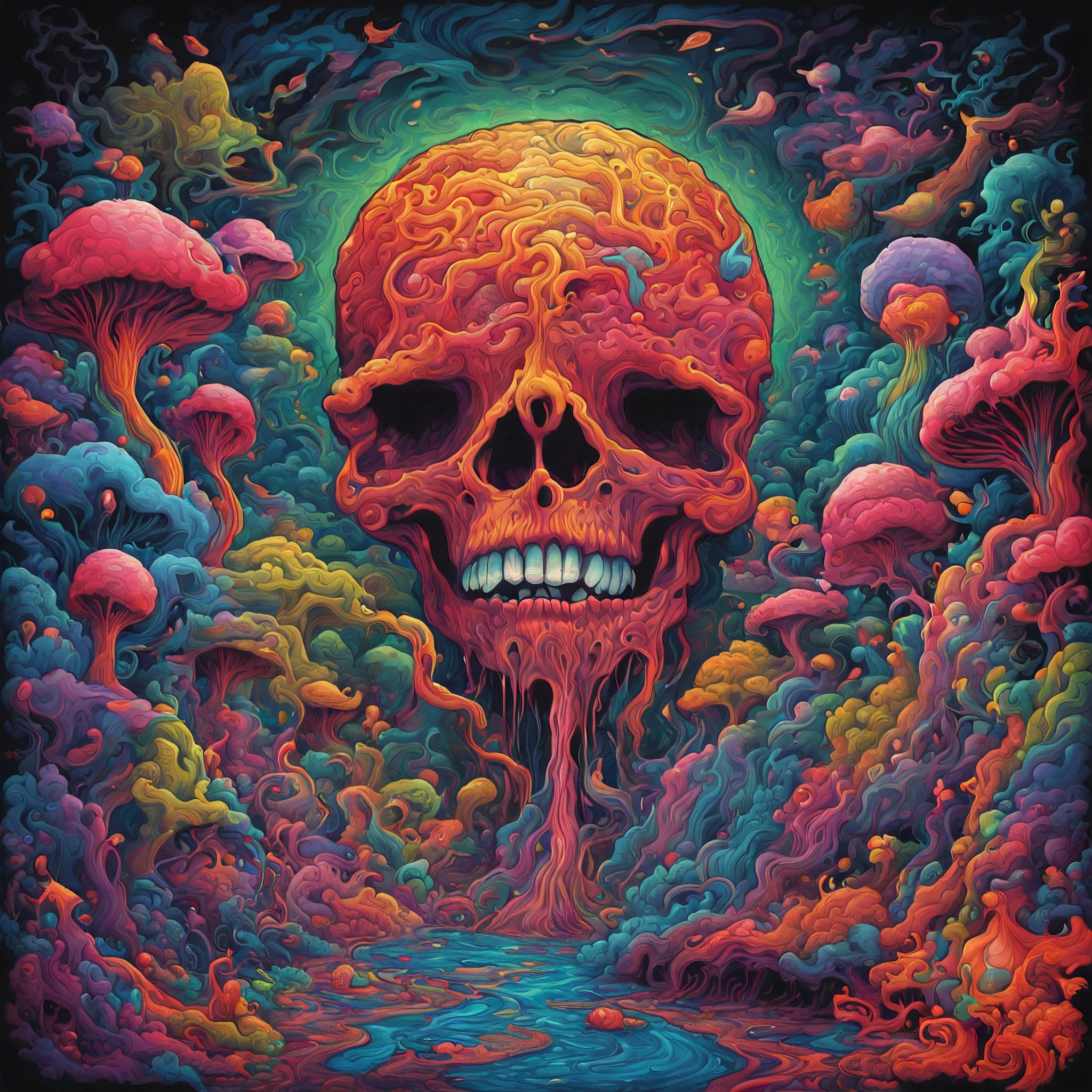 psychedelic abstract art, mind-bending, melting, vivid colors,  a pop art painting inspired by Michael Deforge, dan mumford, tumblr, psychedelic art, psychedelic illustration, psychedelic acid trip, psychedelic trip, retro psychedelic illustration, psychedelic art style, psychedelic style, surreal psychedelic design, ??? trip, psychedelic fever dream, psychedelic ???, shamanic horror ??? art, psychotropic psychedelic