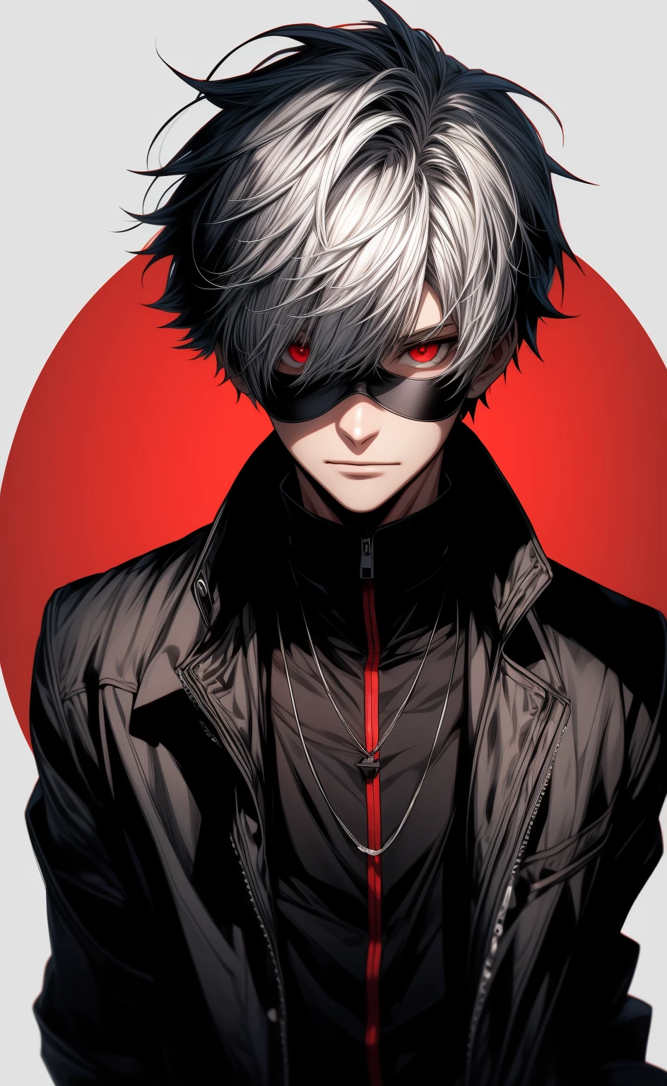 anime character with a black jacket and red eyes in a circle, ken kaneki, kaneki ken, 4 k manga wallpaper, high quality fanart, a silver haired mad, kaworu nagisa, anime boy, best anime 4k konachan wallpaper, anime wallaper, anime art wallpaper 8 k, in an anime style, male anime style, official fanart