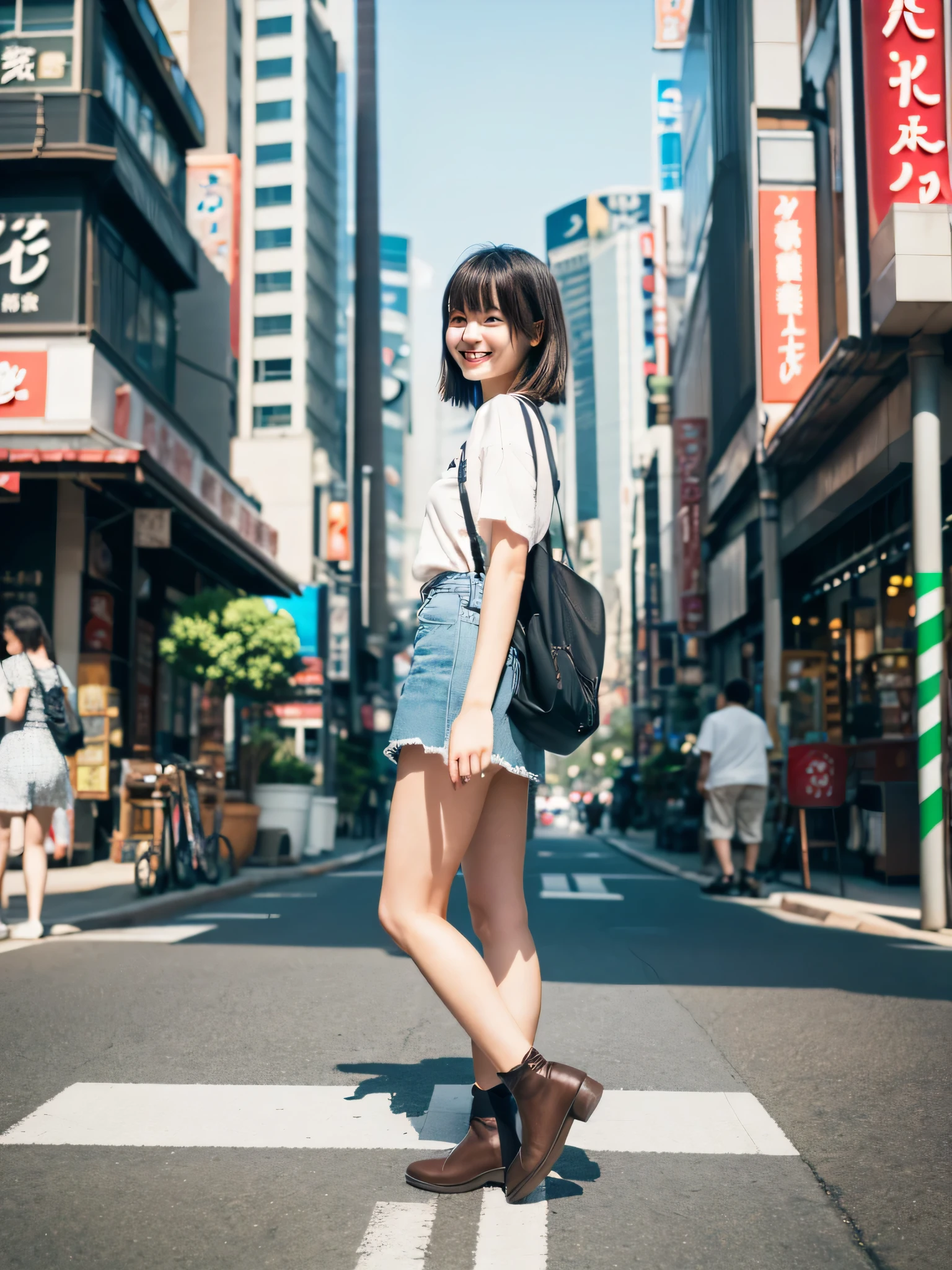 ultra best quality、masterpiece、超hight resolution、depth of fields、(Photorealsitic:1.4)、(awardwinning photo、信じられないほどのmasterpiece:1.3) 、Raw photography、the golden ratio、the Extremely Detailed CG Unity 8K Wallpapers、Detailed and complex、Original、hight resolution、Raw foto、(perfect body type)、Detailed and complex、Digital SLR、softlighting、(background person blur:1.1)、SIGMA 85 mm F/1.4、50mm Lenac lighting、nffsw、hyper realstic、Color Grade、dynamicposes、Portrait Break、
独奏、girl with、Super beauty、(緑のワンピース水着を着たgirl with:1.5)、(Full body like:1.2)、japanese bodybian、独奏)、thighs gap、A smile:1.4、University、cute little女子高生、short-cut、Detailed Realistic、Skin Texture、(realistic human skin texture)、Front view View viewer、natural soft light、Daytime、in a street、deep-shadows、cute little、21 years old BREAK、
a street、The state of the store、akihabara、Shinjuku、with no people、(akihabara:1.2)