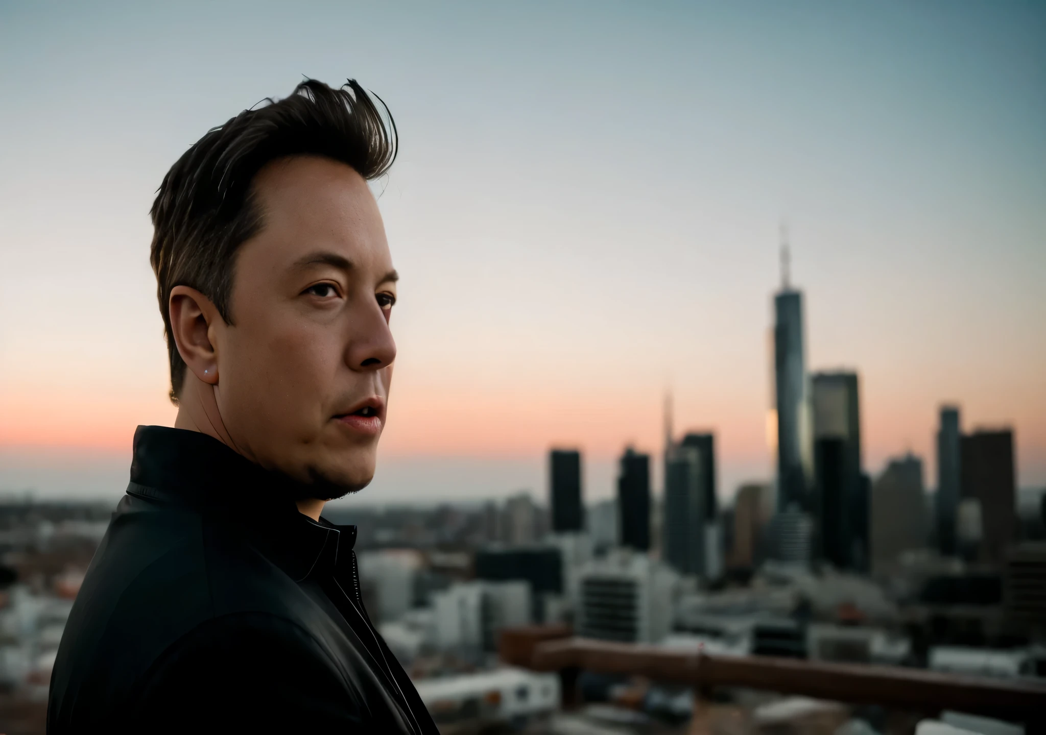 Foto RAW, Uma foto de retrato do brutal homem de 45 anos [Elon Musk] como flash, iluminando-se ao redor do seu corpo, Posando, hero, background city in ruins (Couro altamente detalhado: 1.2), 8k UHD, DSLR, soft-lighting , alta qualidade, grain of film, Fujifilm XT3, inversor a vista lateral de Elon Musk, a mysterious brain-shaped sun in the background, scientific fiction,