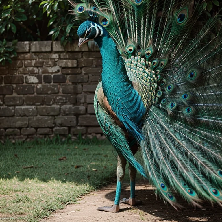 Peacock with a loose tail
