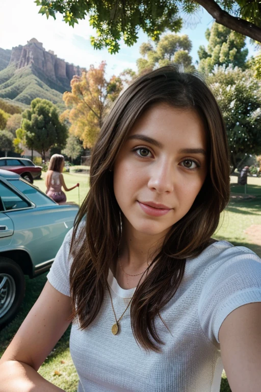 Hay un hombre y una mujer parados uno al lado del otro, Alexa Gracia, perfectamente sombreado, next to a tree, accompany cory chase, Tyler Oeste, en el parque, help me, photo session, en la ladera, iluminado desde un lado, Vista de cuerpo completo entrelazada, por John Luke, Disparo en la cabeza, against the backdrop of trees, beautiful angle, hermosa novia