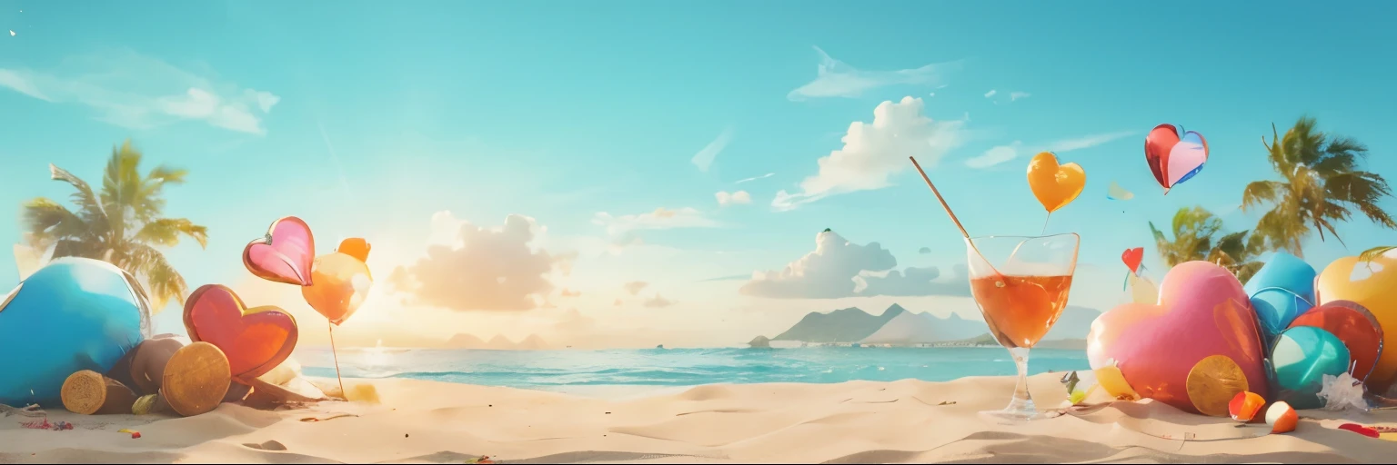 summer, vacation, party with friends, realistic, love, hearts, sexy, banner, ux, design