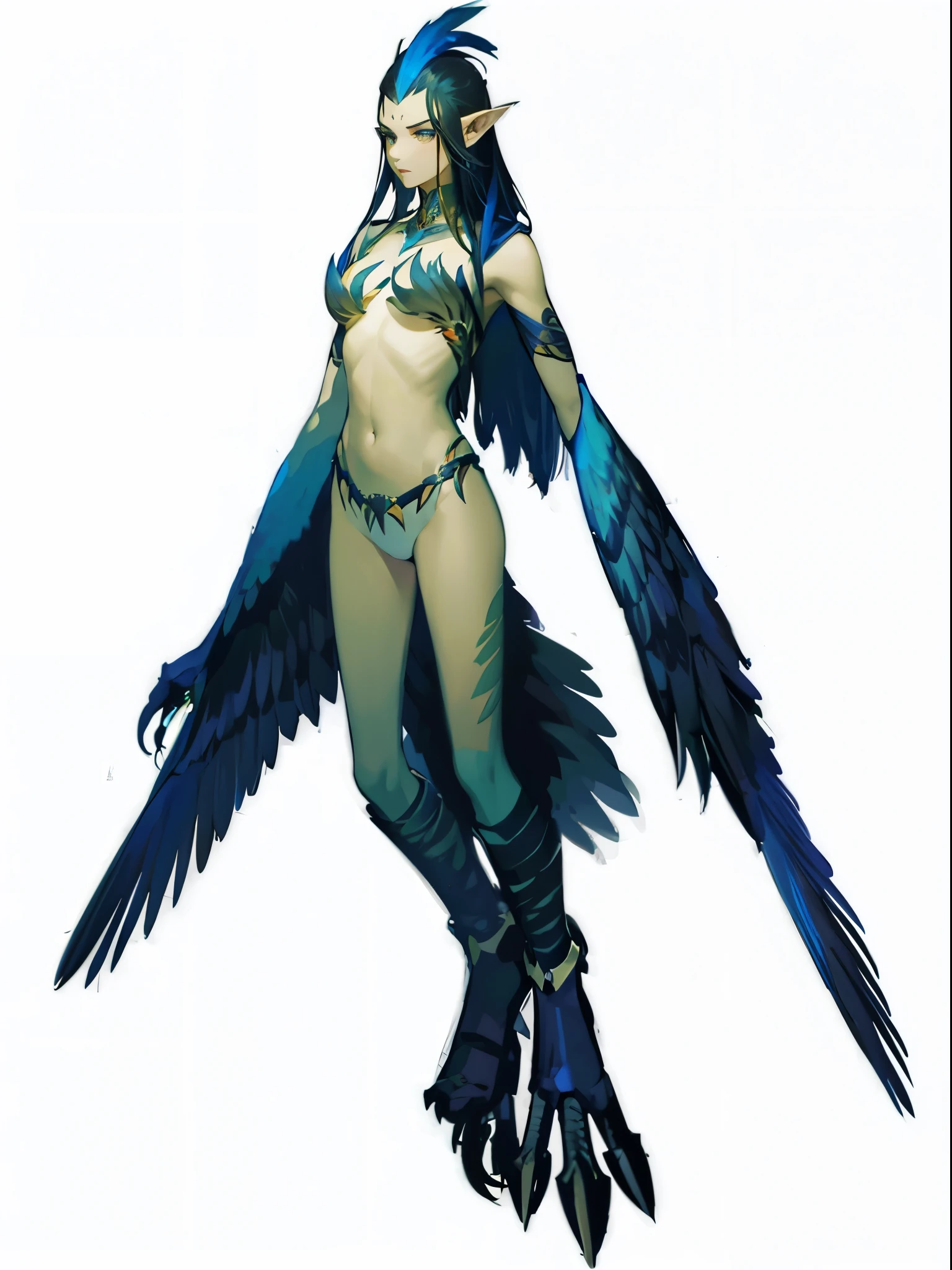 Eagle Banshee,featheredwings,eagle claws,pointy ears