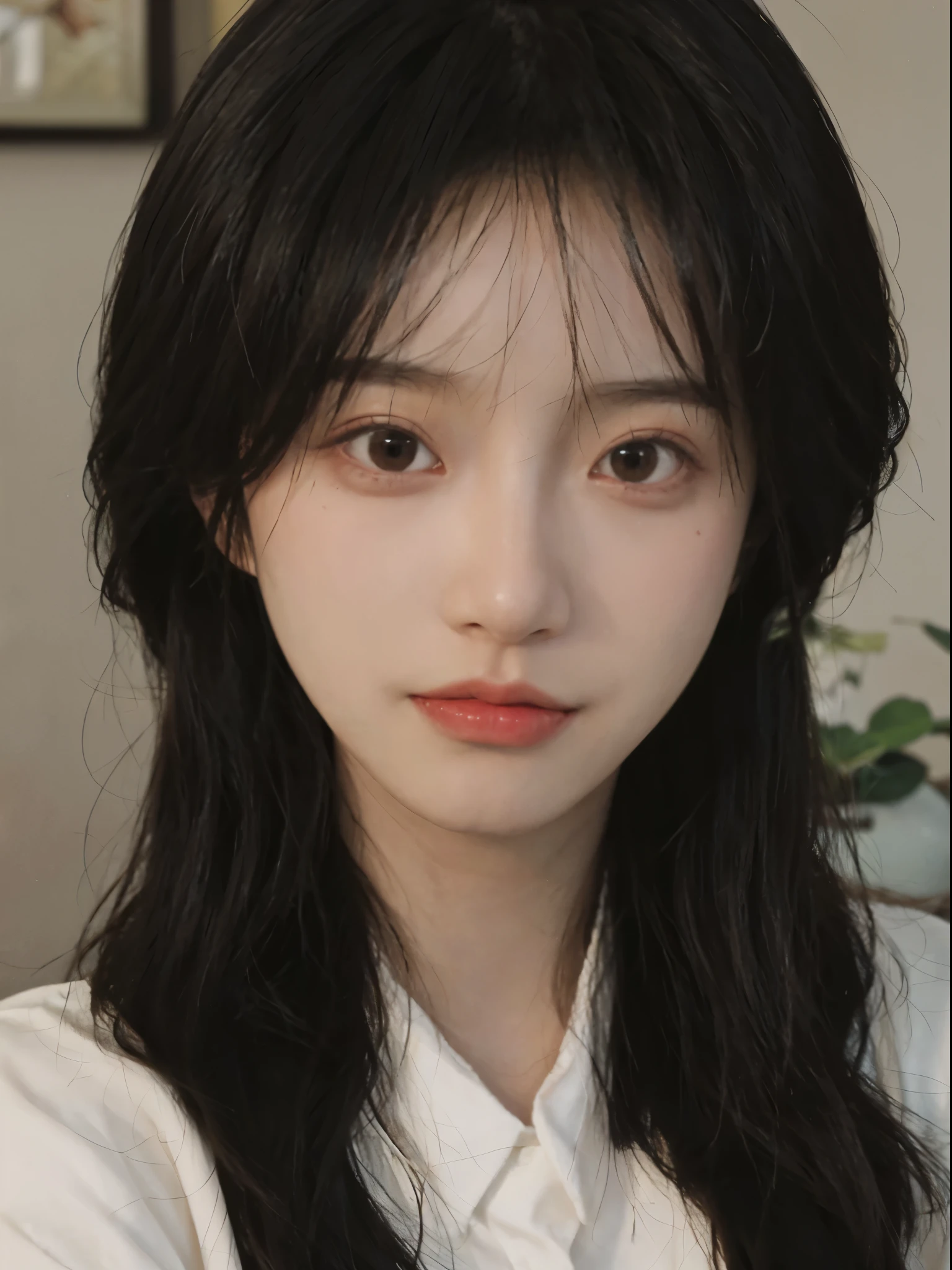 super high image quality，8K，Close-up of a woman with long straight hair and beige sweater, jinyoung shin, Cute and delicate face,（：1.4）， Urzans, beautiful Korean women, author：Against the sky, author：Zhang Han, xintong chen, Korean girls, young and lovely Asian face, by Ye Xin, beautiful young korean woman, Beautiful and delicate face, ruan jia beautiful!, Avatar avatar