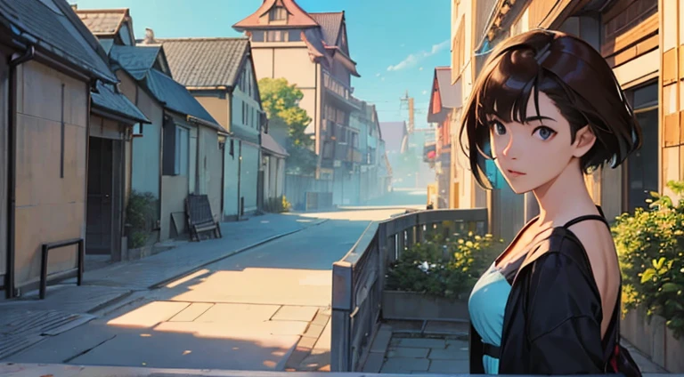 Albert Anker, Kyoto Animation, Greg Rutkowski, Artgerm, Alphonse Beeple, luminism, octane render, Isometric, by yukisakura, awesome full color,side angle full shot,japanese art style, inspired by Makoto Shinkai, style of makoto shinkai, beautiful anime scene, makoto shinkai cyril rolando, in style of makoto shinka