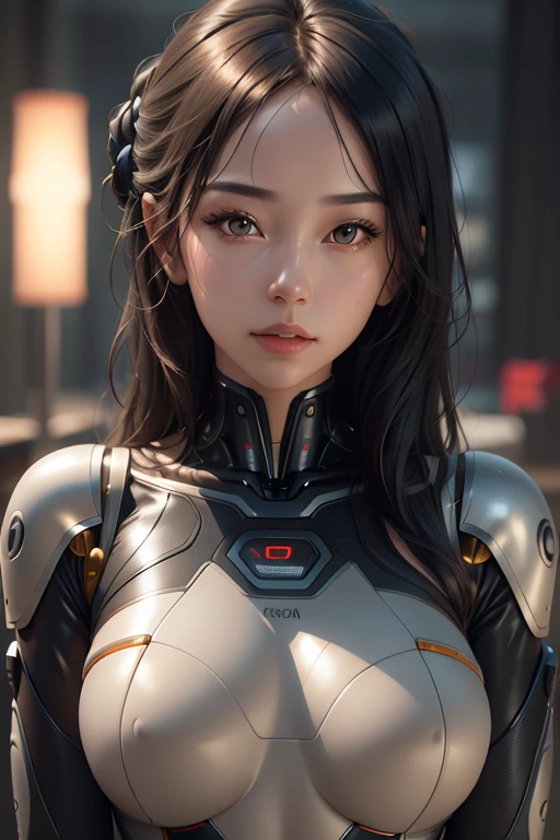 Cinematic portrait of Artificial Intelligence humanoid robot, frontal pose, close-up, 35mm, cinematic lighting, f/2.8, Hasselblad, masterpiece, ultra high res.photorealistic:.1.4, UHD