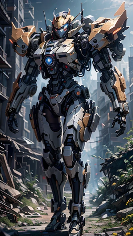 ((Best Quality)), ((Masterpiece)), (Very Detailed:1.3), 3D, Shitu-mecha, Beautiful cyberpunk woman with her pink mech in the ruins of a city in the forgotten war, Ancient technology, HDR (High Dynamic Range), ray tracing, NVIDIA RTX, super resolution, unreal 5, subsurface scattering, PBR texture, post-processing, anisotropic filtering, depth of field, maximum sharpness and sharpness, multi-layer texture, albedo and highlight maps, surface shading, Accurate simulation of light-material interactions, perfect proportions, octane rendering, duotone lighting, low ISO, white balance, rule of thirds, wide aperture, 8K RAW, efficient sub-pixels, subpixel convolution, luminescent particles, light scattering, Tyndall effect