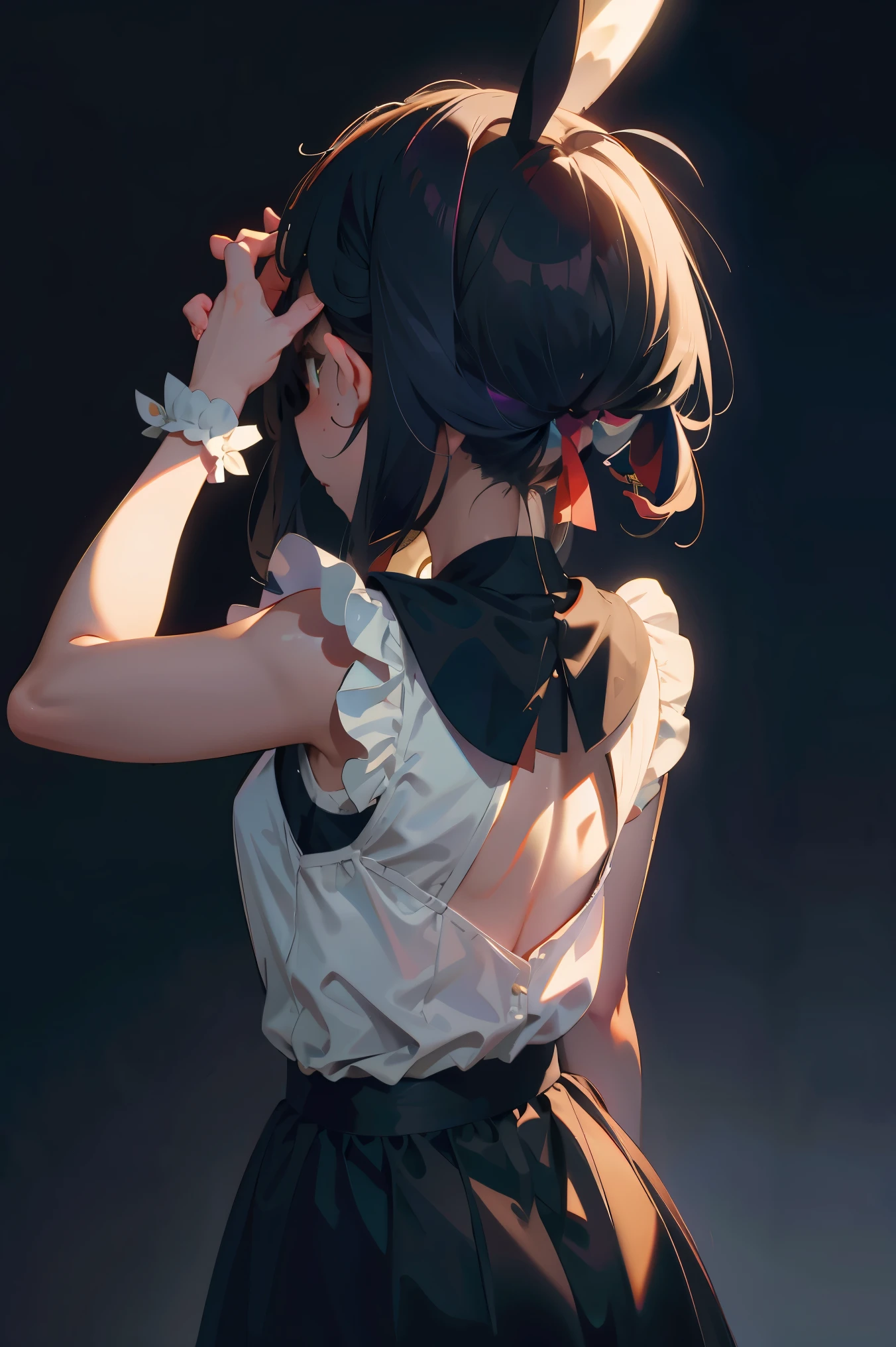Back shadow,stooped,Bunny ears,underdressing,Pouting ass, Lick the,is shy