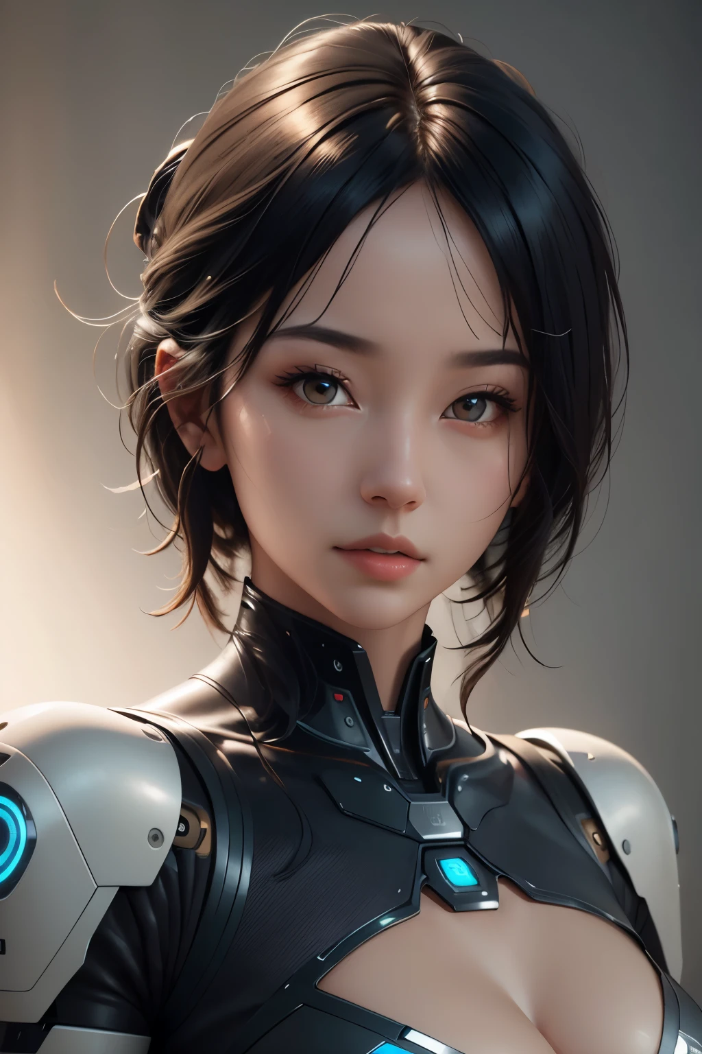 Cinematic portrait of Artificial Intelligence humanoid robot, frontal pose, close-up, 35mm, cinematic lighting, f/2.8, Hasselblad, masterpiece, ultra high res.photorealistic:.1.4, UHD