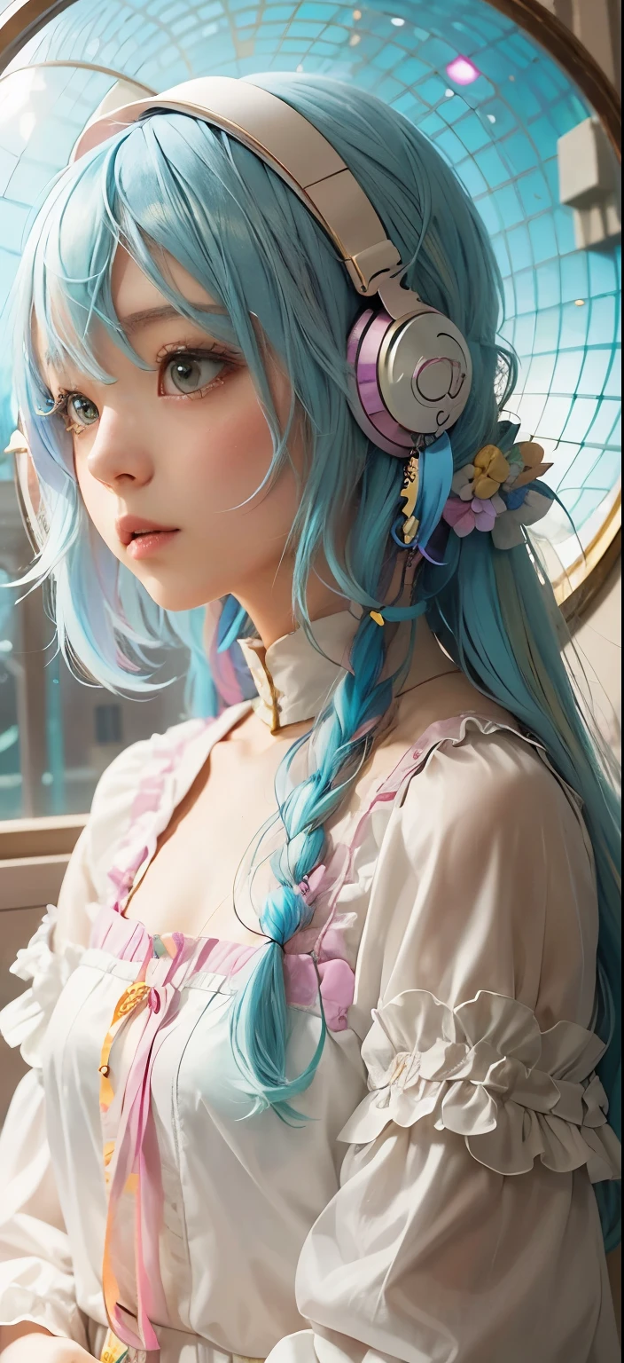 vocaloid、one girls、Colored hair、pastel colours、Dome、Cute little、Music