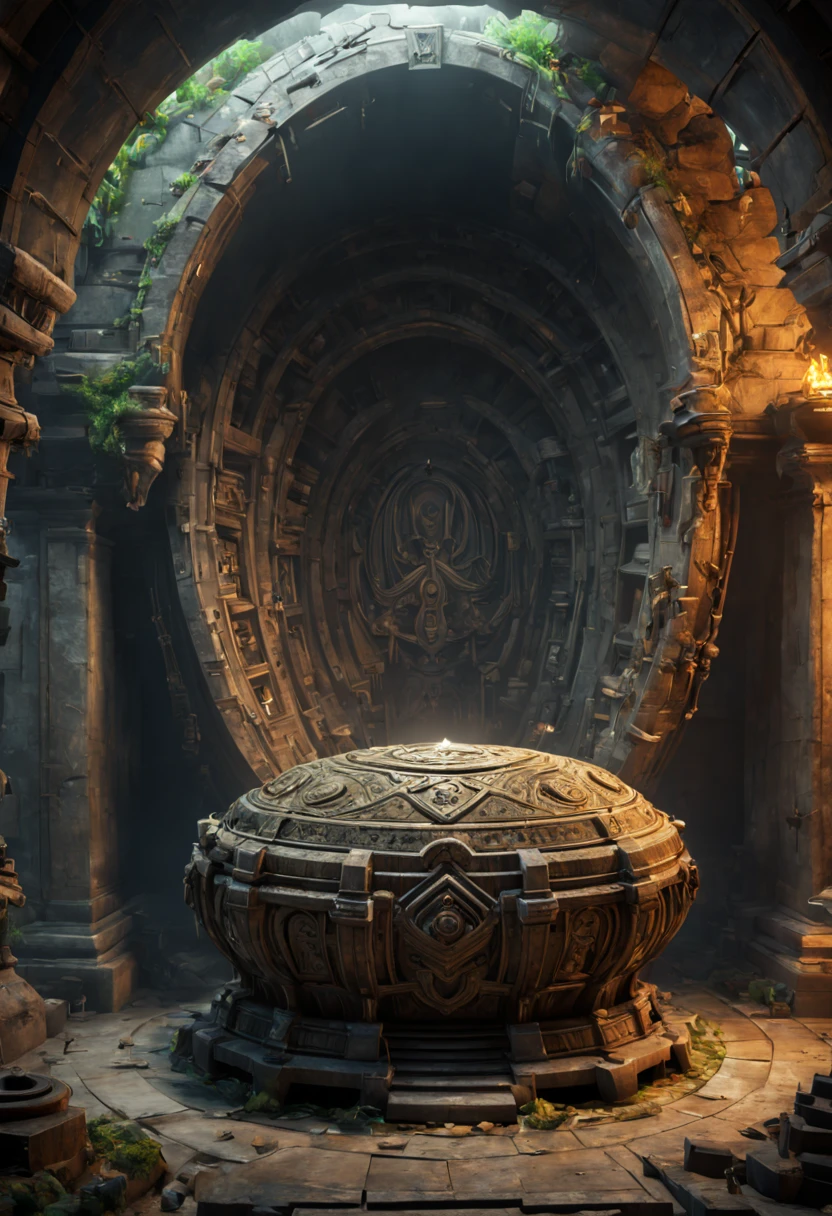 A cunning trap, grave, tomb, vault, monument, coffin pit, Mysterious Ancient Relics, indoors, octane render, enhance, intricate, (masterpiece, Representative work, official art, Professional, unity 8k wallpaper:1.3)