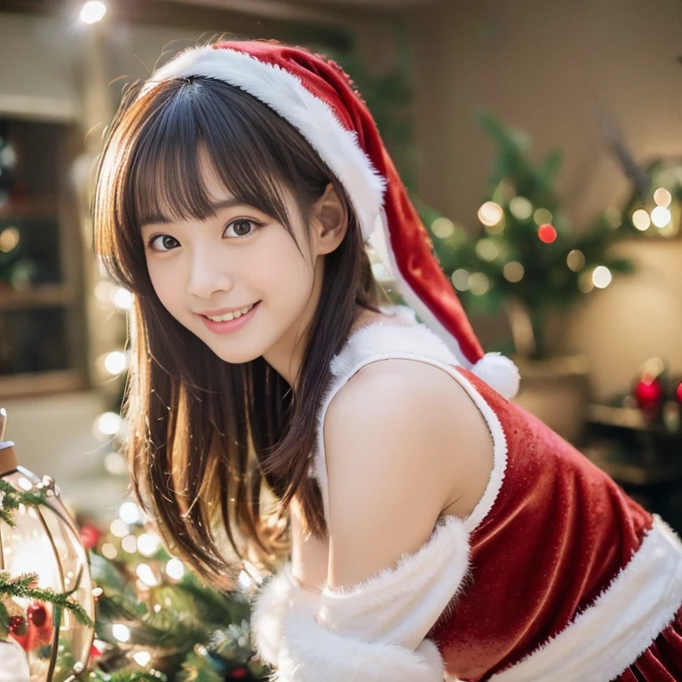 ,Christmasツリー, Christmas,Fun atmosphere,Twinkling lights,Cozy,romantic,Warmth,Happiness,Magical,Holiday spirit, ((Christmasの雰囲気たっぷりの店内)),(inside in room),