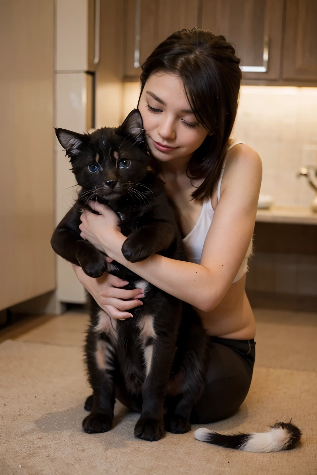 Girl playing with her wet pussy, biting her lip