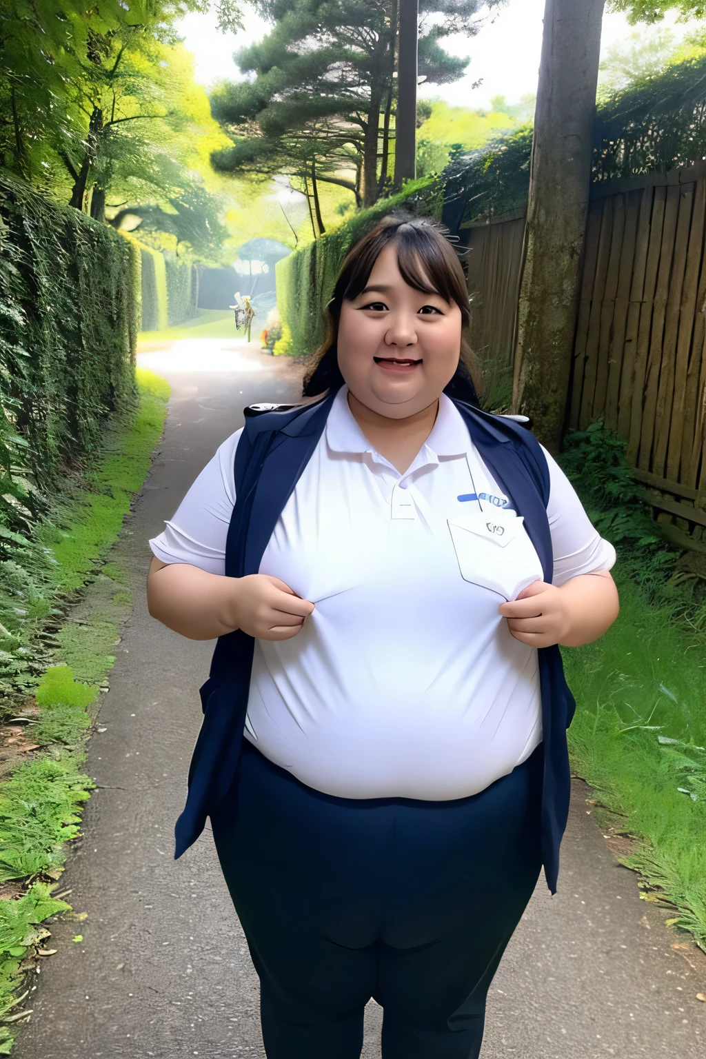 (1 Girl's breasts、Overweight、Extremely fat、chubby、japanes、Police Uniform