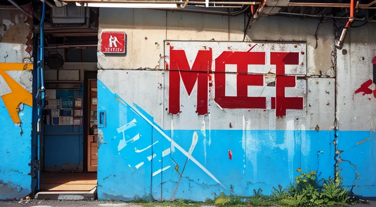 (scenery, En plein air, skye:1.2), Masterpiece, Best Quality, beatiful face, 8K, absurdress, (Rusty metal signs:1.2), concrete wall, cables, Six, Fences, Wall paint, graffiti, From directly above, perspective, Depth of field, HDR, (bleach bypass, ginnokoshi:0.8), Cinematic lighting, Professional lighting, очень темные тени sceneryа, High contrast, sharp-focus, hight resolution, photografic, A hyper-realistic, Ultra Detailed, sharp details, finely detail