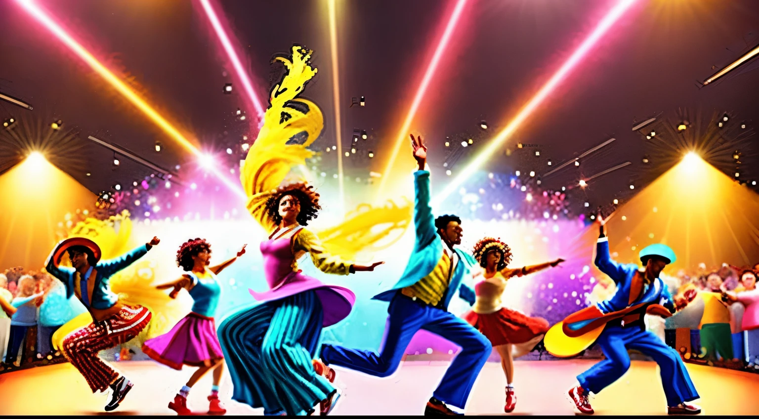 An image of people dancing and grooving to the beat of the Jelle Jive, capturing the energetic and lively atmosphere.