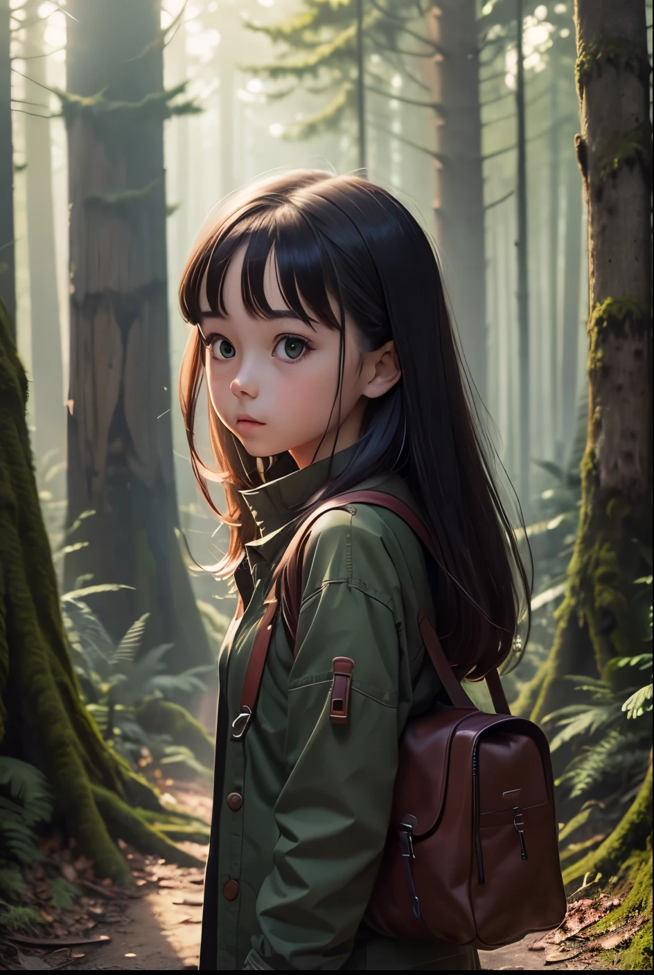 Cute girl, Girl lost in the forest