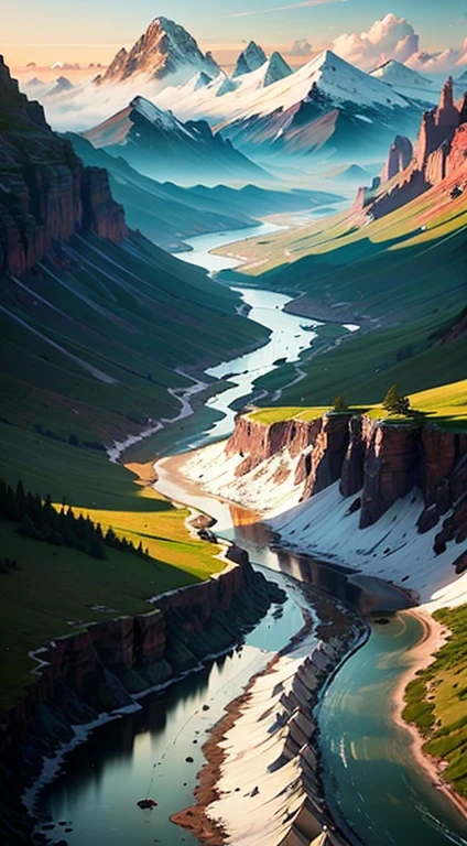 Imagine an unforgettable landscape, which reveals the beauty and majesty of God in every detail. It's a setting, that is beyond human comprehension, Where Nature Comes Together in Harmony, To create a divine masterpiece. In this landscape, You will find yourself in front of majestic mountains, That возвышаются к небу. Its peaks seem to touch the clouds, while its slopes show lush vegetation, Tapestry of green hues and colorful blooms. In the valleys below, Clear rivers flow serenely, Reflecting sunlight, that shines brightly in the sky. the water is crystal clear, As if it were a mirror, that reveals purity and life, That оно несет. On its shores, Deciduous trees provide shade and shelter for a wide variety of animals and birds, That, seem, Dance in harmony with nature. on the horizon, The sun sets in a divine spectacle. golden, Orange and pink colors paint the sky into a true celestial picture. It's as if God is pouring out His color palette on the world, Creating a spectacle of light and beauty, that can't be replicated. Contemplating this magnificent landscape, you feel God's presence deeply and comfortingly. The grandeur of divine creation is evident in every detail of the landscape. Every Mountain, Every river, every ray of the sun is a testimony to the power and beauty of God. In this landscape that shows the beauty of God, You feel small in front of the immensity and perfection of creation. It is an invitation to admire God's work, Give thanks for the wonders of nature, and feel connected to the divine. It's a reminder, that God is present in all things, in the beauty of nature and in the depths of our hearts.