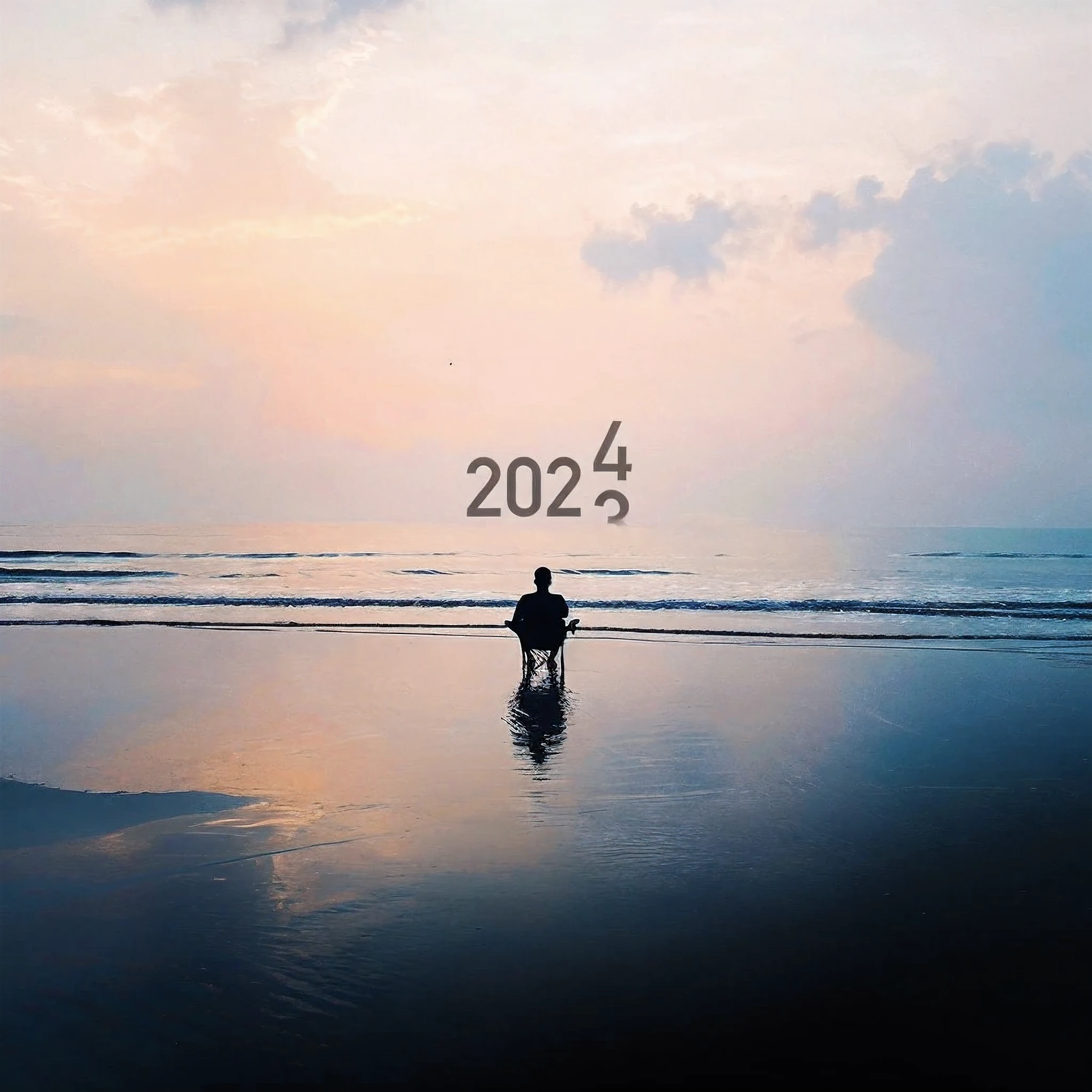 un hombre sentada en una playa, 2023-2024, 4K Cinematic Frame Capture