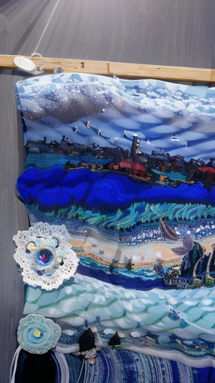 (Extremely detailed and high-quality illustrationest lighting and shadow effects, Surreal), sea beach,the ocean,fish flocks