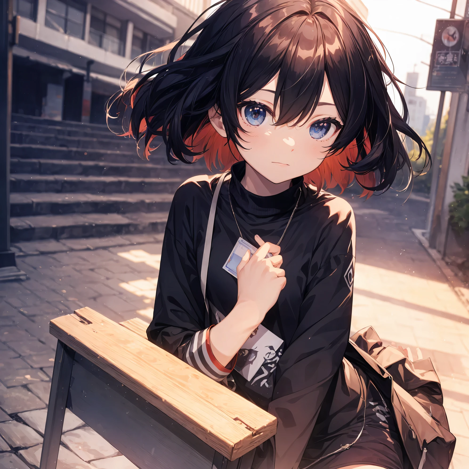 Super high quality by the art god, Ultra-detailed, High resolution, ilya kuvshinov style, anime moe art style, best anime 8K konachan wallpaper, Pixiv Contest Winner, Perfect Anatomy, BREAK,(Please draw a sleepy girl going to school alone.. ),BREAK,1girl in, (Solo,Lori,,13yea:1.3),Full limbs, complete fingers,a junior gynous attraction, (Very short hair), hair messy, flat chest, Small butt, groin, Small eyes,Beautiful detailed black eyes, Well-proportioned iris and pupils, disgusted eye, High resolution detailed hair, School uniform, Skirt, On the way to school. BREAK,Ultra-detailed細なスキン, Best lighting by famous artists, 8K, Illustration,