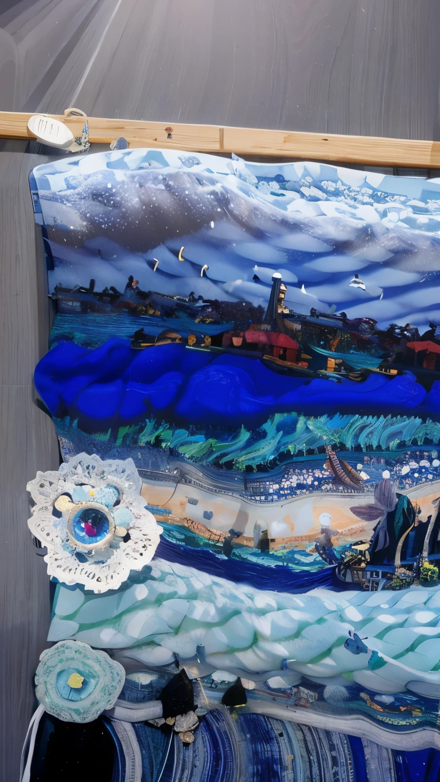 (Extremely detailed and high-quality illustrationest lighting and shadow effects, Surreal), sea beach,the ocean,fish flocks