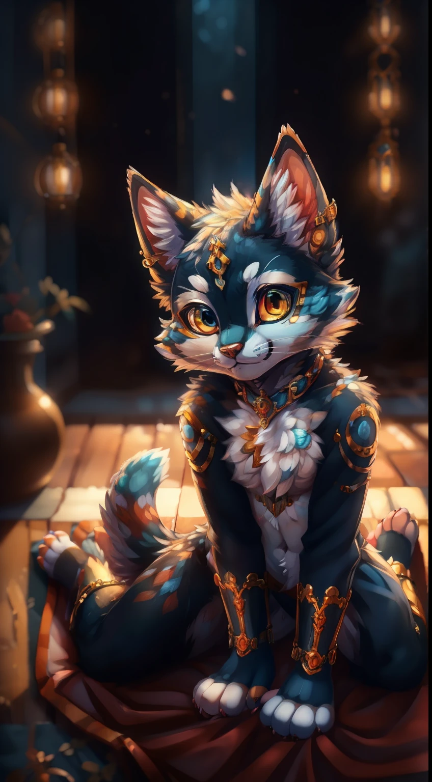 there is a cat that is sitting on the floor with a blanket, fursona furry art commission, furry character portrait, pov furry art, furry art!!!, very very beautiful furry art, fursona art, furry art, anthro art, commission for high res, furry fursona, anthro paw pov art, furry fantasy art, furry character, furry wolf