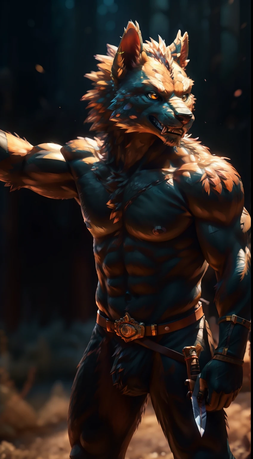 There was a man with a wolf-like body and a sword, muscular werewolf, a minotaur wolf, furry fantasy art, anthropomorphic wolf male, greek myth digital painting, anthro art, anthropomorphic wolf, an anthro wolf, anthropomorphic wolf, Epic fantasy character art, hyper-detailed fantasy character, furry wolf