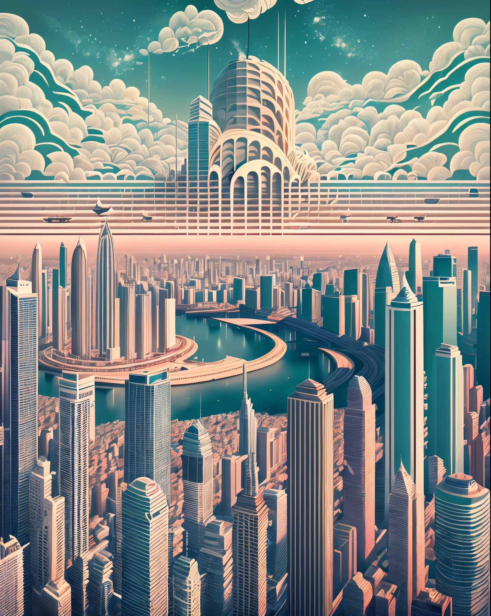 Generate an image illustrating the contrast between clean and polluted air in a cityscape --auto --s2