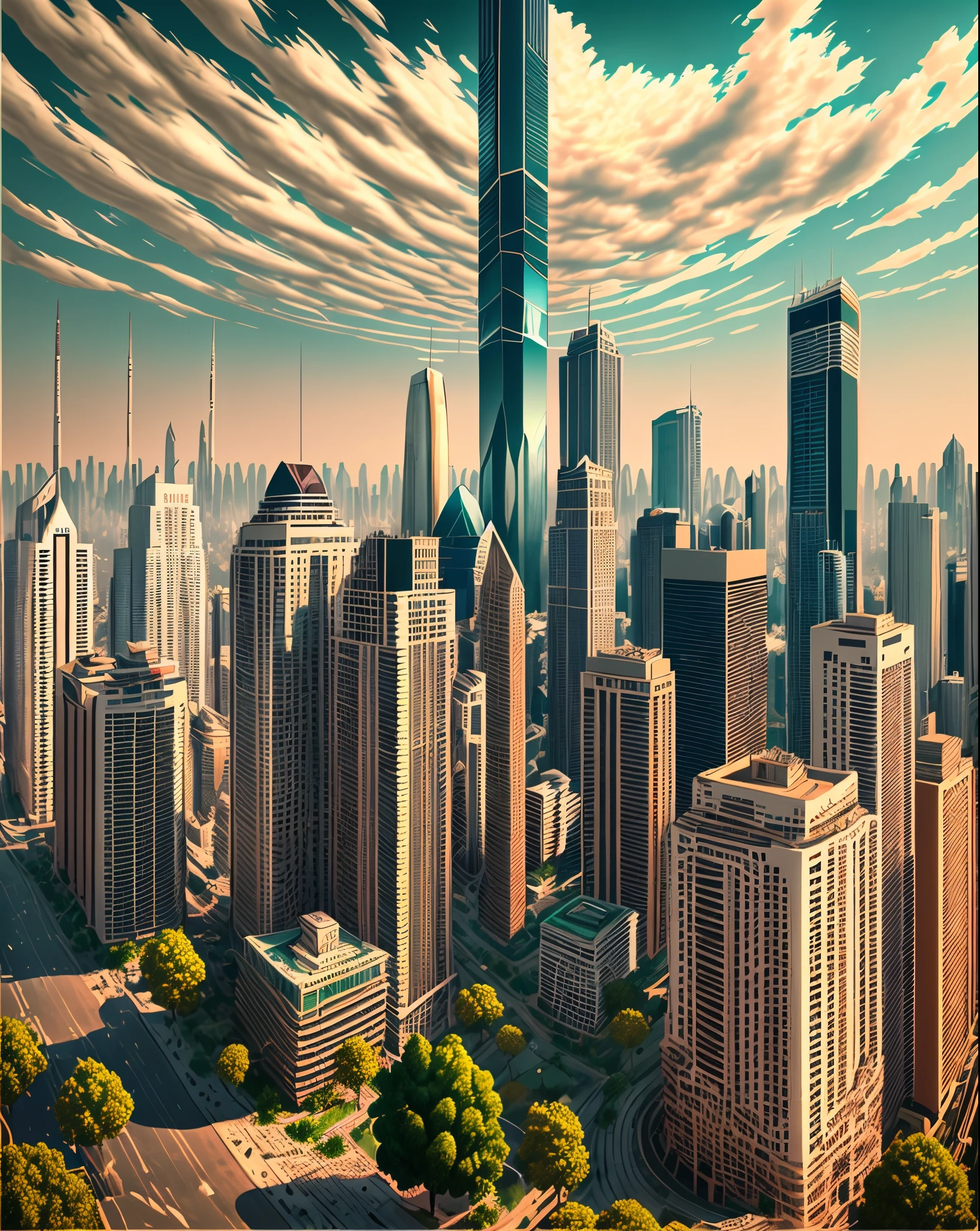 Generate an image illustrating the contrast between clean and polluted air in a cityscape --auto --s2