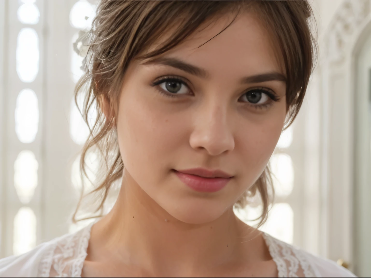 (8k, Best quality, Masterpiece:1.2), (Realstic, photo-Realstic:1.37), Ultra-detailed,((( 1 fille))),seulement,beautiful detailed sky,detailed cafe,Nuit,assis,datation,(rougissement du nez),(sourire:1.15),(mouth closed) petits seins,beautiful detailed eyes,(chemise:1.1), Nuit, wet, Pluie,dentelle blanche, (Cheveux courts:1.2),cheveux flottants NovaFrogStyle, ((corps entier)),Debout, sexy, mignon