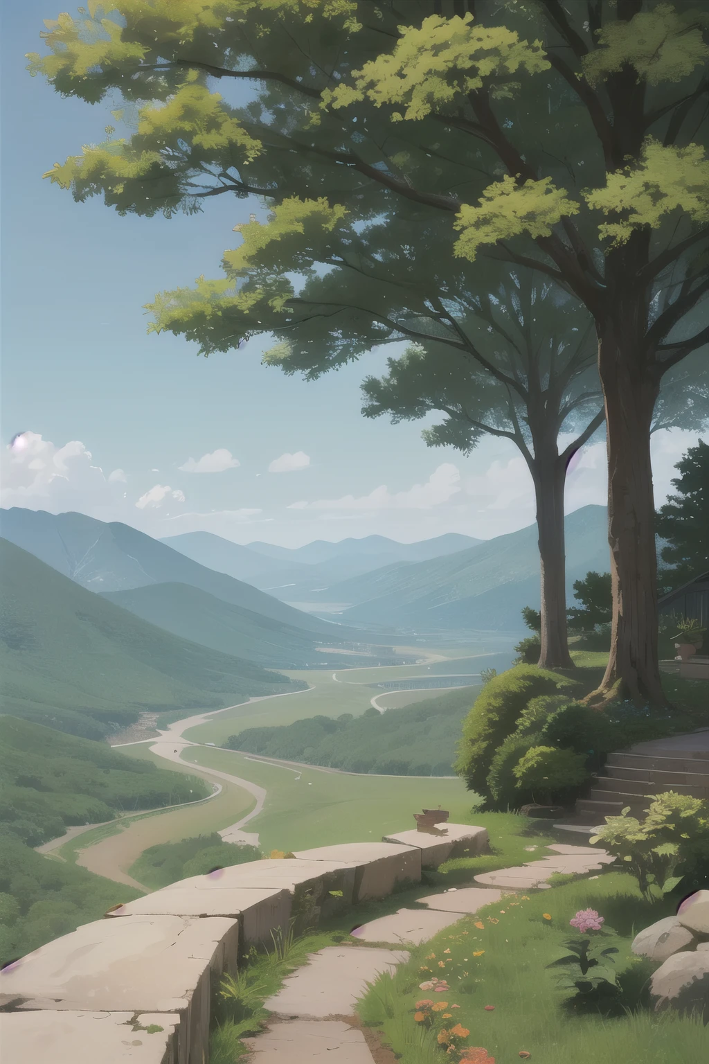 2. Vista para a montanha com cachoeira e pagode no meio, cena pintada por Han Gan, Vencedor do concurso CG Society, arte de fantasia, Cidade chinesa sonhadora, Paisagem chinesa, Fantasia chinesa, made of trees and fantasy valley, vista antiga da cidade, ordem Paisagem de fantasia impressionante, most epic landscape, Pagode na Colina, ambiente de selva montanhosa, paisagem do avatar, Vila Chinesa.