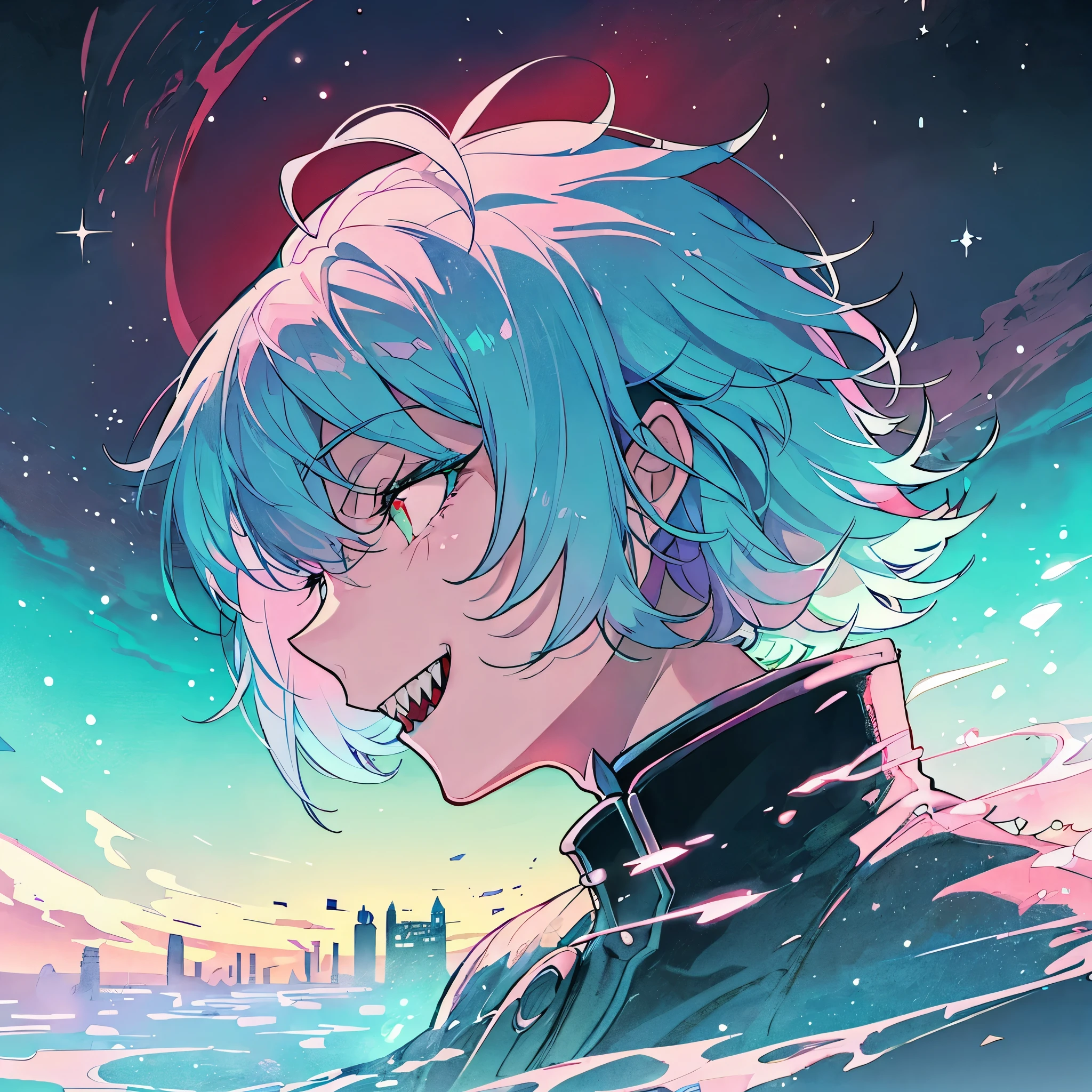 sharp teeth smiling
