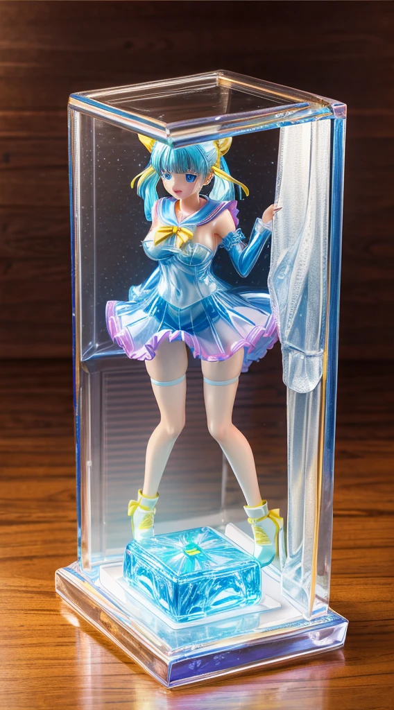 Ultra Miniature Paintings,pvc revoltech,figma,Glossy color,Crystal clear glowing eyes,embarrassed from,acrylic box,Realistic three-dimensional effect,Bright face,Crying face,A ????,cute acrylic stand girl,sailor,??????????? thin waist,Slim big,teats,toppless,Twin tails shining in gold,Transparent vinyl,Transparent panties,konbini,showcase,spot light,inside the acrylic box,amusement,UFO Catcher,Snow globe,art gallery,
