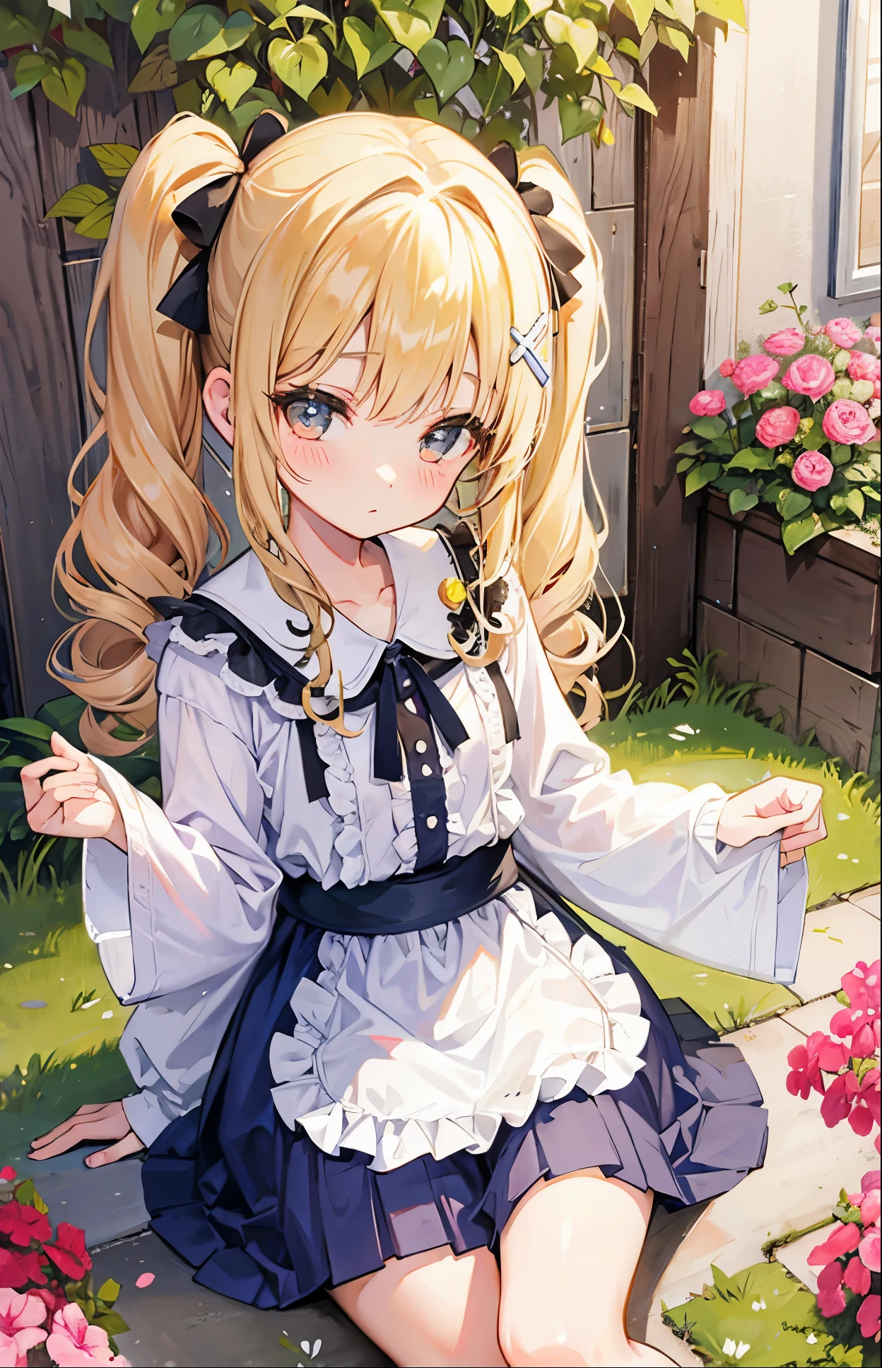 Sweet girl,Curly twintails and soft clothes,pvz corn pitcher personified