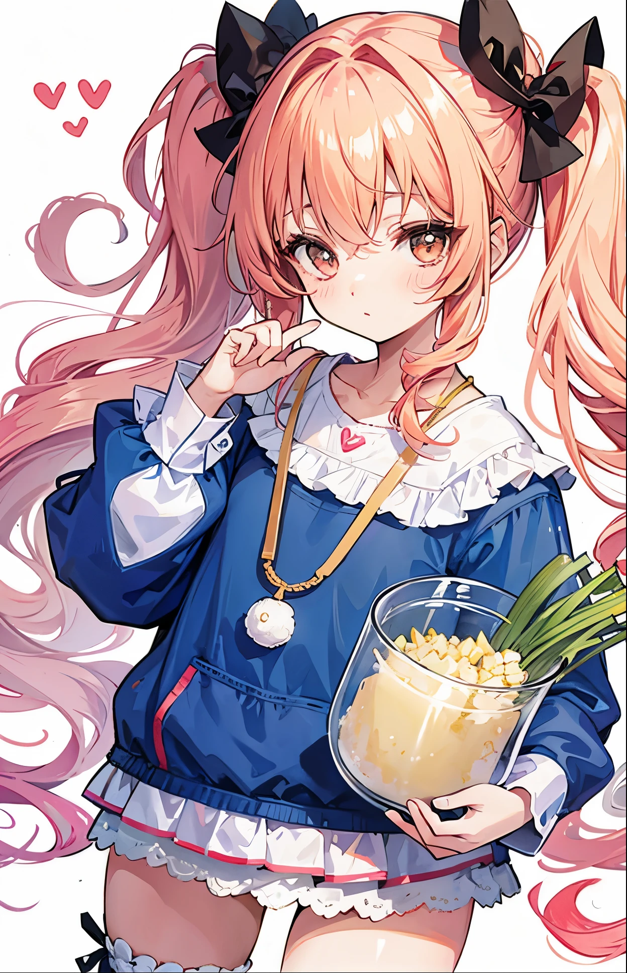 Sweet girl,Curly twintails and soft clothes,pvz corn pitcher personified