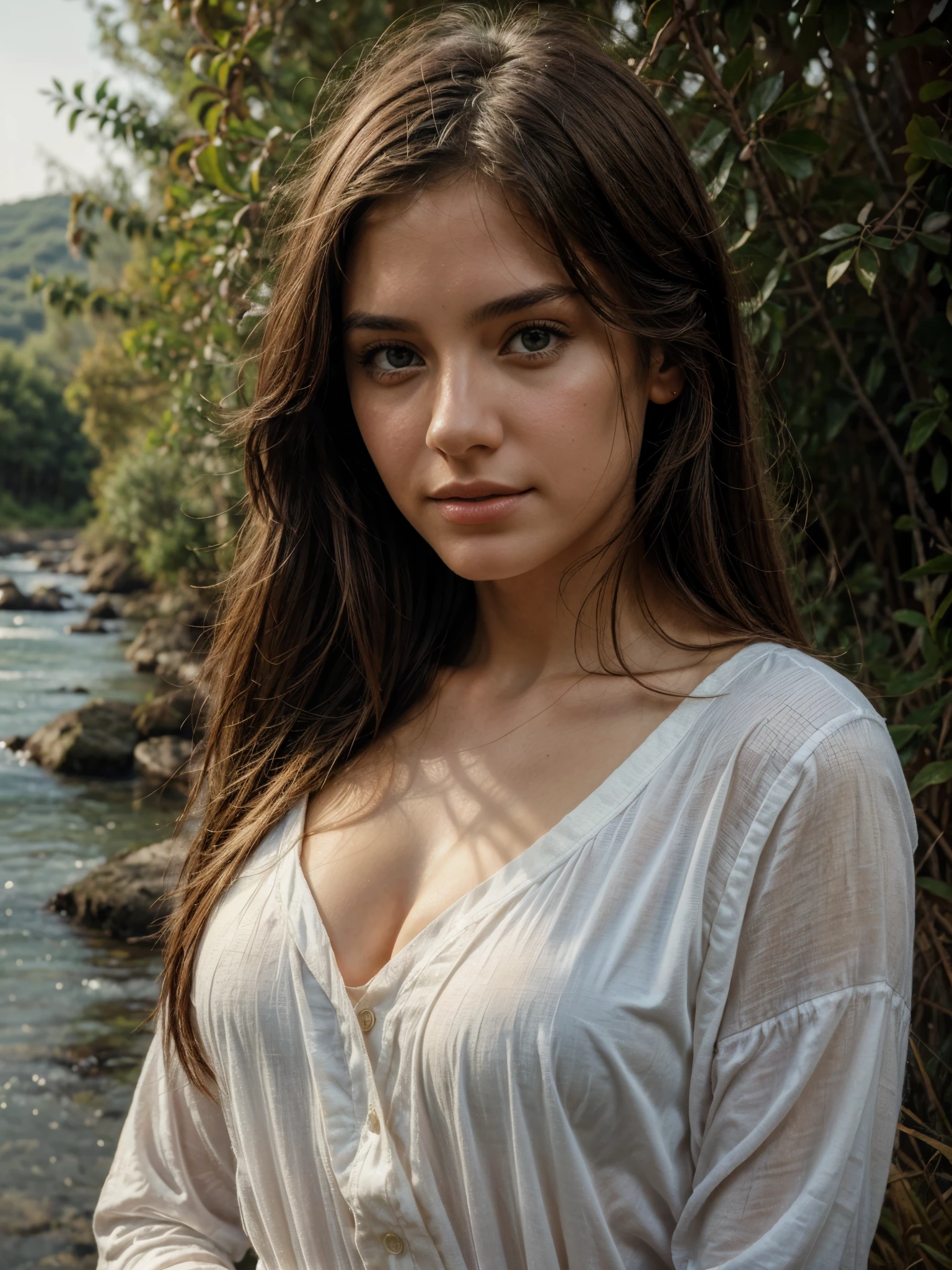 ((1 Russian woman)), (Teen model, , Young), unearthly beauty, slim, firm breasts, enticing erotic pose, soft light, ((David Hamilton style)), Without clothing, Without underwear, close-up photo, in the background nature in front of a waterfall on a stone, full length , masterpiece, high quality, photorealistic, 8 K, a high resolution, detailed skin, Digital SLR camera, soft lighting, high quality, granularity, Fujifilm XT3