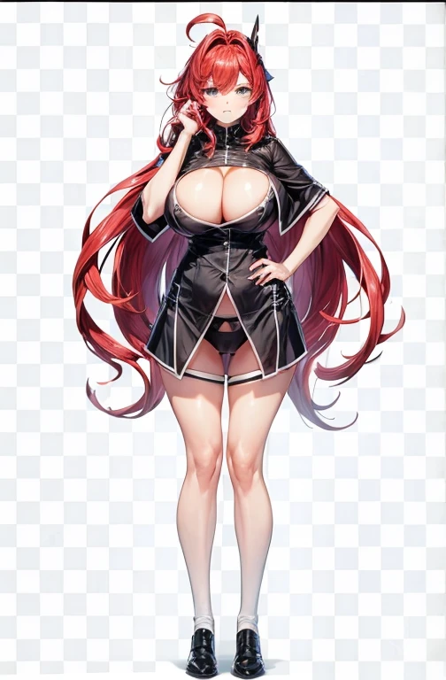 Big breasts,big butt, no bra,black underwear, big thighs
