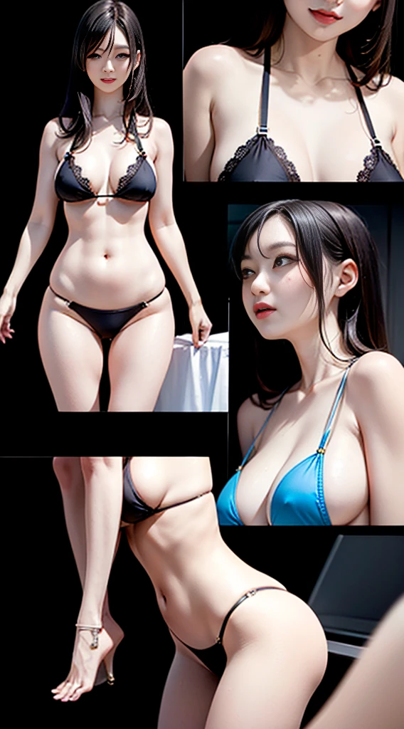 NSFW:1.3、((masutepiece))、((best qualtiy))、hightquality、high-detail、hight resolution、high details、(black backgrounds)、Full-figured、lensflare、光线追踪、hightqualityのテクスチャ、hightqualityのシャドウ、Beautiful in detail、Detailed texture、(Detailed beautiful delicate face、Detailed beautiful delicate eyes、Perfect facial proportions、Detailed skin、enticing、Realistic and colorful)、((Slender Beauty))、Beautuful Women、Sexy Actress、 gravure girls 、Two perfect beauties lined up together、kindly smile、(intricate-detail、make - up、pureerosface)、reddish brown hair、trendy hair styles、delicate bangs、large chest directed upwards、((Lower breast))、((Transverse breasts))、((Thoracic protrusion:1.5))、(Erotic posing)、((see -through))、((high legs))、((High V cut))、(T-back panties)、(micromini bikini)、White lingerie