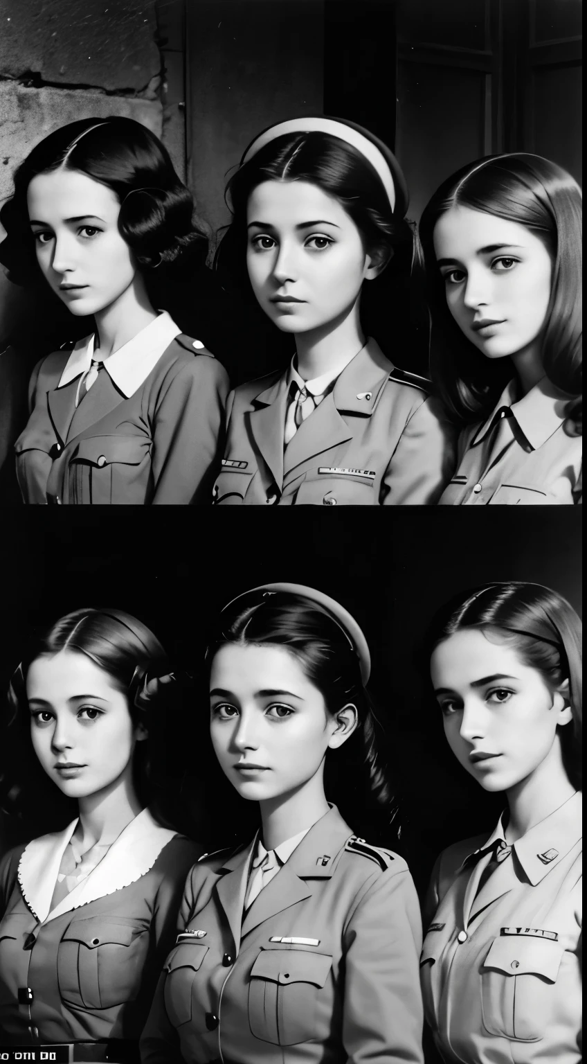 5 young beautiful and wonderful Jewish women in the concentration camp during the Second World War