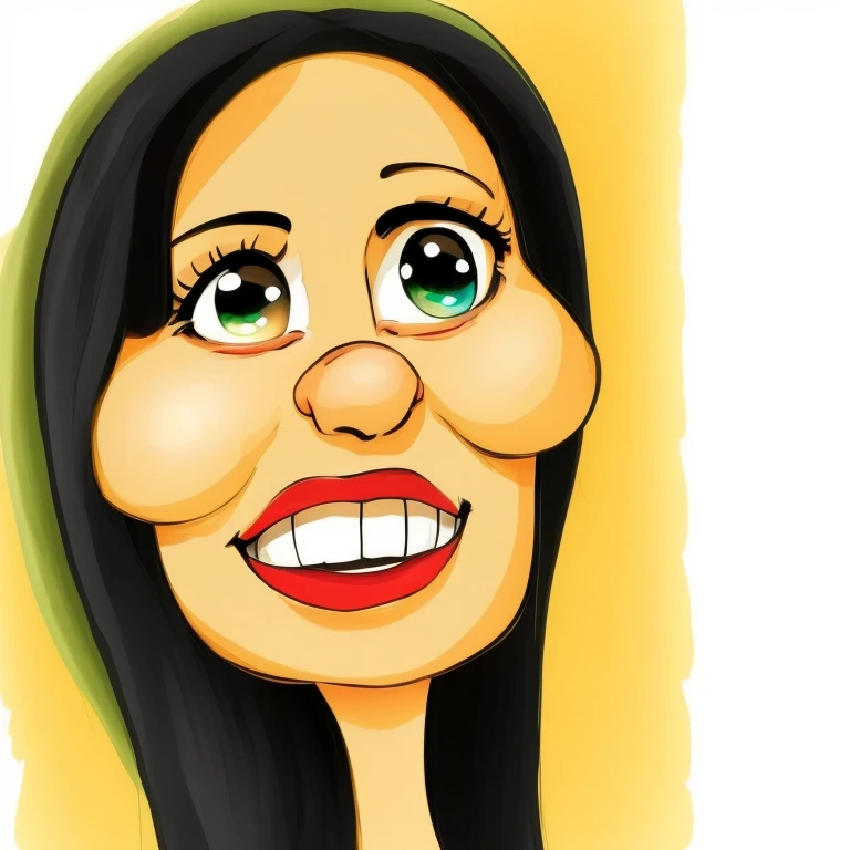 desenho animado de uma mulher com um grande sorriso no rosto, caricatura illustration, retrato dos desenhos animados, caricatura!!!, caricatura, caricatura style, caricatural, arte digital cartoon, pintura digital dos desenhos animados, cartoon arte digital, in cartoon style, charicatura, arte dos desenhos animados, cartunesco, arte digital!!, cara dos desenhos animados, arte dos desenhos animadosstyle, desenho digital, retrato digital, digital sketch