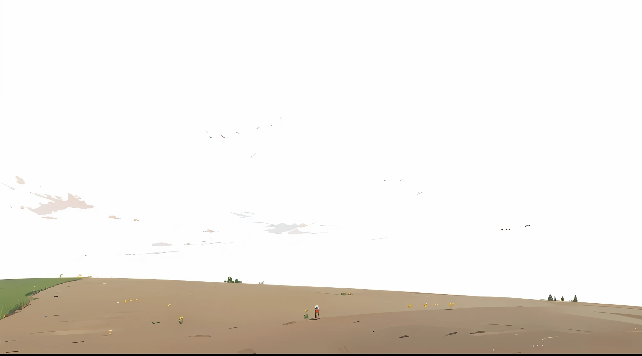 wide land, soil, land, ground, grass in the corner,