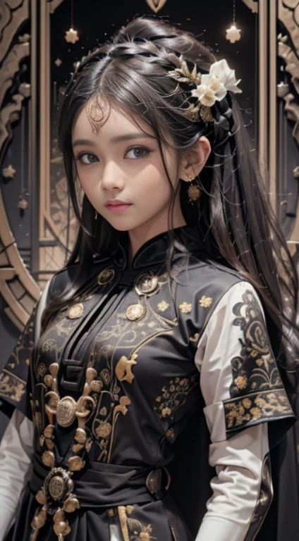 Handsome man Raden pretty girl Ranti, realistic, brown eyes, Black hair, Javanese traditional dress, black batik