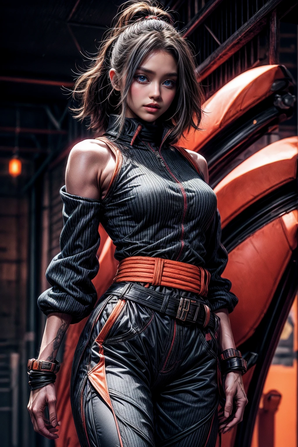 Son Goku, in this gender-swapped version, is a spirited and powerful young woman. She possesses long, unruly black hair that flows freely around her. Her eyes are warm and determined, and she has a slightly slender yet athletic build.
She wears a vibrant orange gi, similar to Goku's iconic outfit, but tailored to fit her feminine form. The gi consists of a sleeveless top with a high collar and loose training pants. She also wears red wristbands and waist wraps, giving her a distinctive look. Her black belt holds a golden buckle, symbolizing her status as a skilled martial artist.
In battle, this gender-swapped Goku showcases remarkable strength and agility, effortlessly performing acrobatic maneuvers. She radiates a sense of energy and enthusiasm, embodying the same adventurous spirit and love for combat as the original Goku.
Despite her incredible power, she maintains a friendly and approachable demeanor, always ready to challenge her opponents with a smile. With her determination and unwavering belief in the power of friendship, this gender-swapped Goku continues to inspire and protect others, fighting for justice and the greater good.