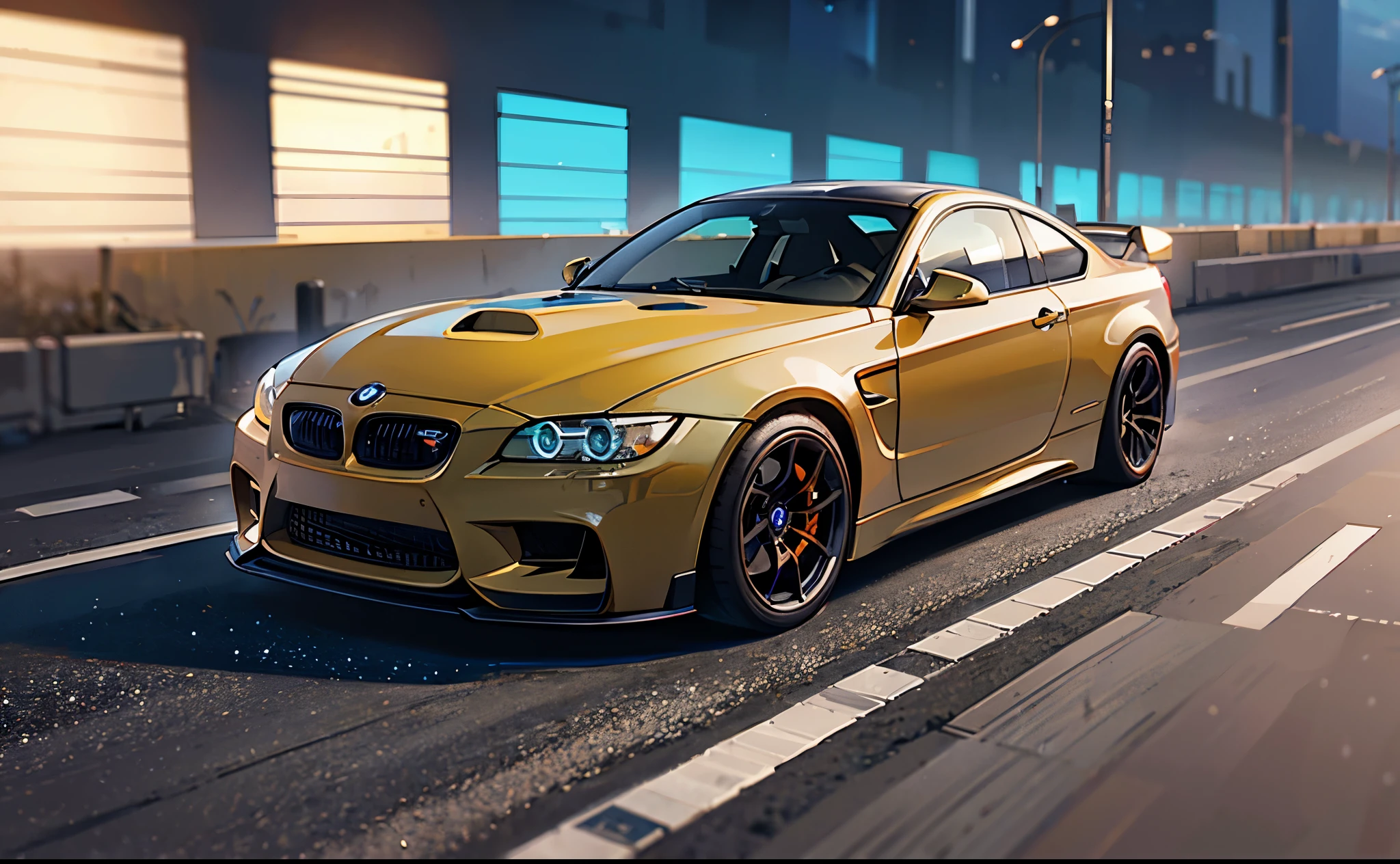 (afternoon,1girl,2cars,casual clothes,racing car,clean spoiler,extremely detailed,glowing lights,cool car,car under glow,race track,BMW M3 GT-R,M3 GT-R),(best quality,4k,8k,highres,masterpiece:1.2),ultra-detailed,realistic:1.37,studio lighting,vivid colors,portraits