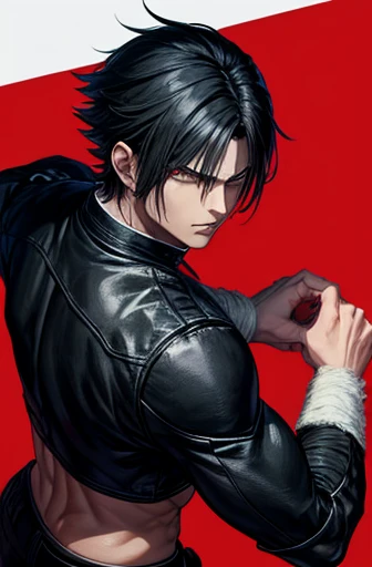 quero um personagem de 1,76 who has a black hairdo similar to Dante from Devil May Cry and his body is athletic like Garou from One Punch Man and his facial appearance looks quite like a delinquent and who is training karate