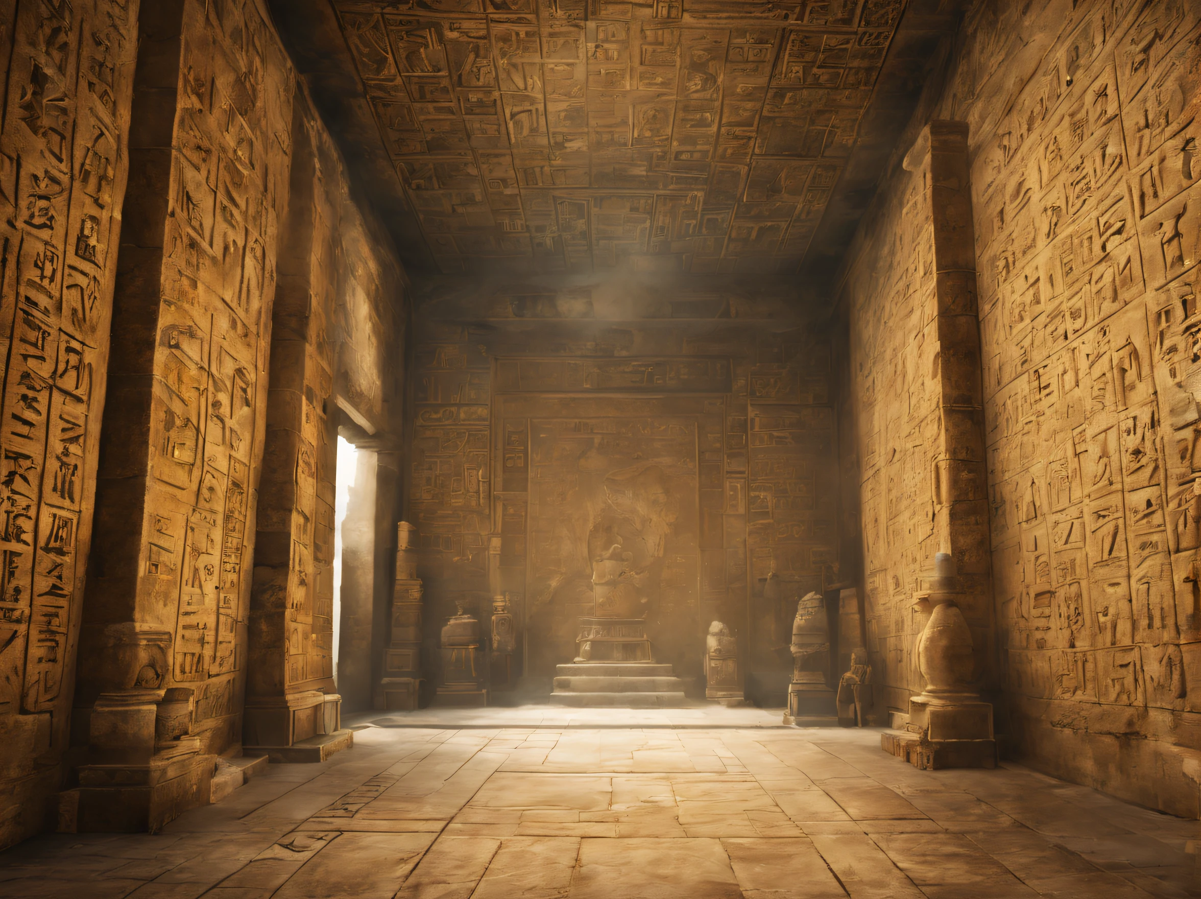 Ancient temple, mystery, Ancient letters and hieroglyphics are written on the walls., Old wall, 8K, (masutepiece), (Best Quality), (ultra high detail)