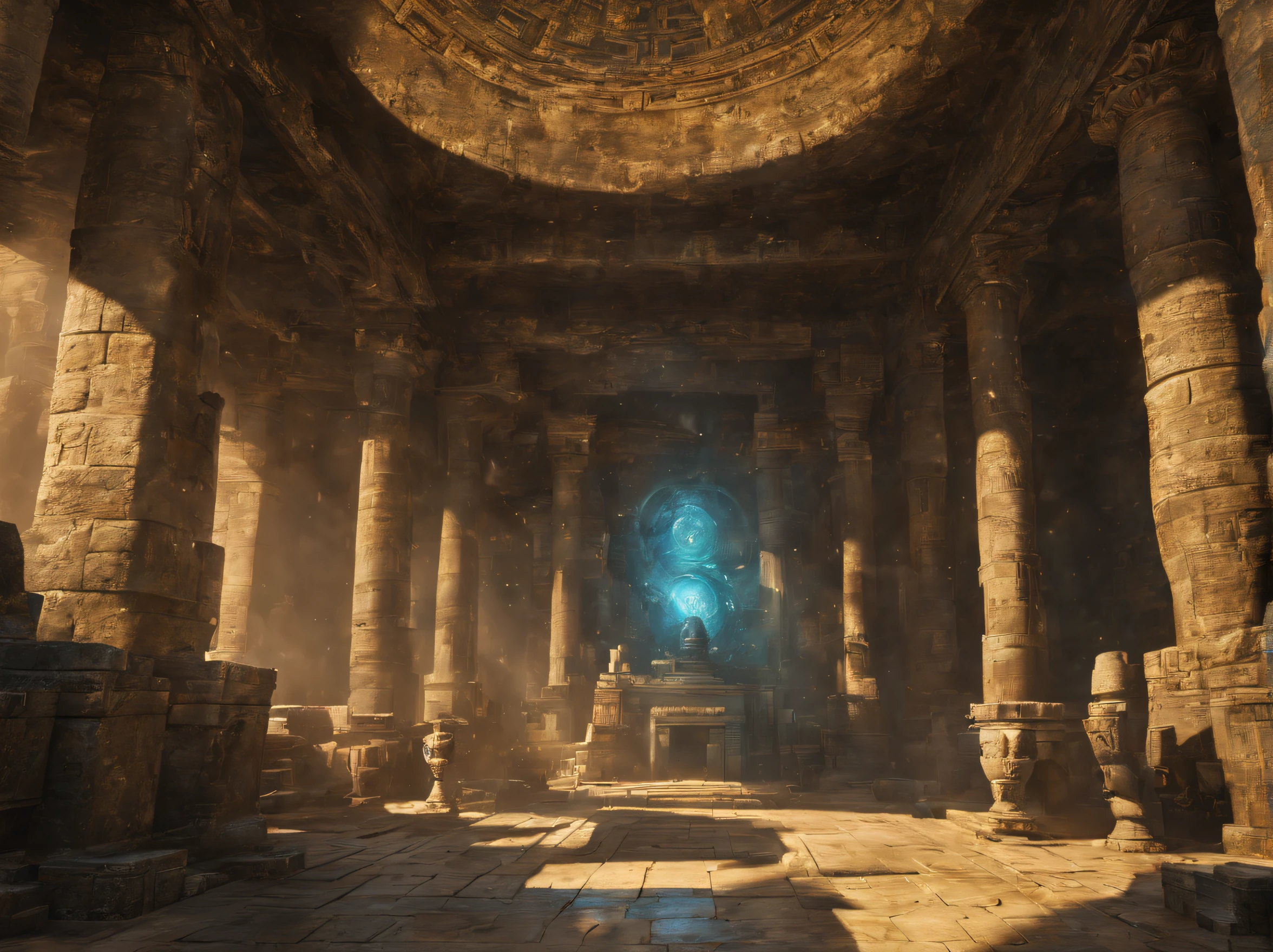 Exterior view of a mysterious ancient ruin built in a mysterious location, 8K, (masutepiece), (Best Quality), (ultra high detail)